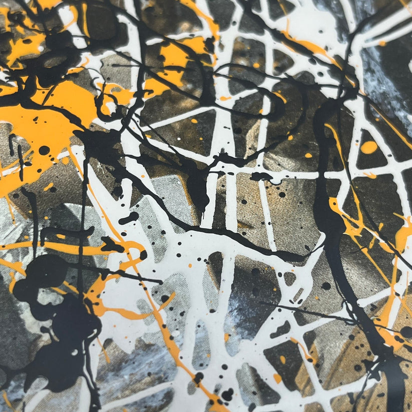 Abstract Mixed Media Painting 'OVER ANTIQUE SHEET MUSIC TG9' - Original Framed Abstract Art Painting Sam Lewis