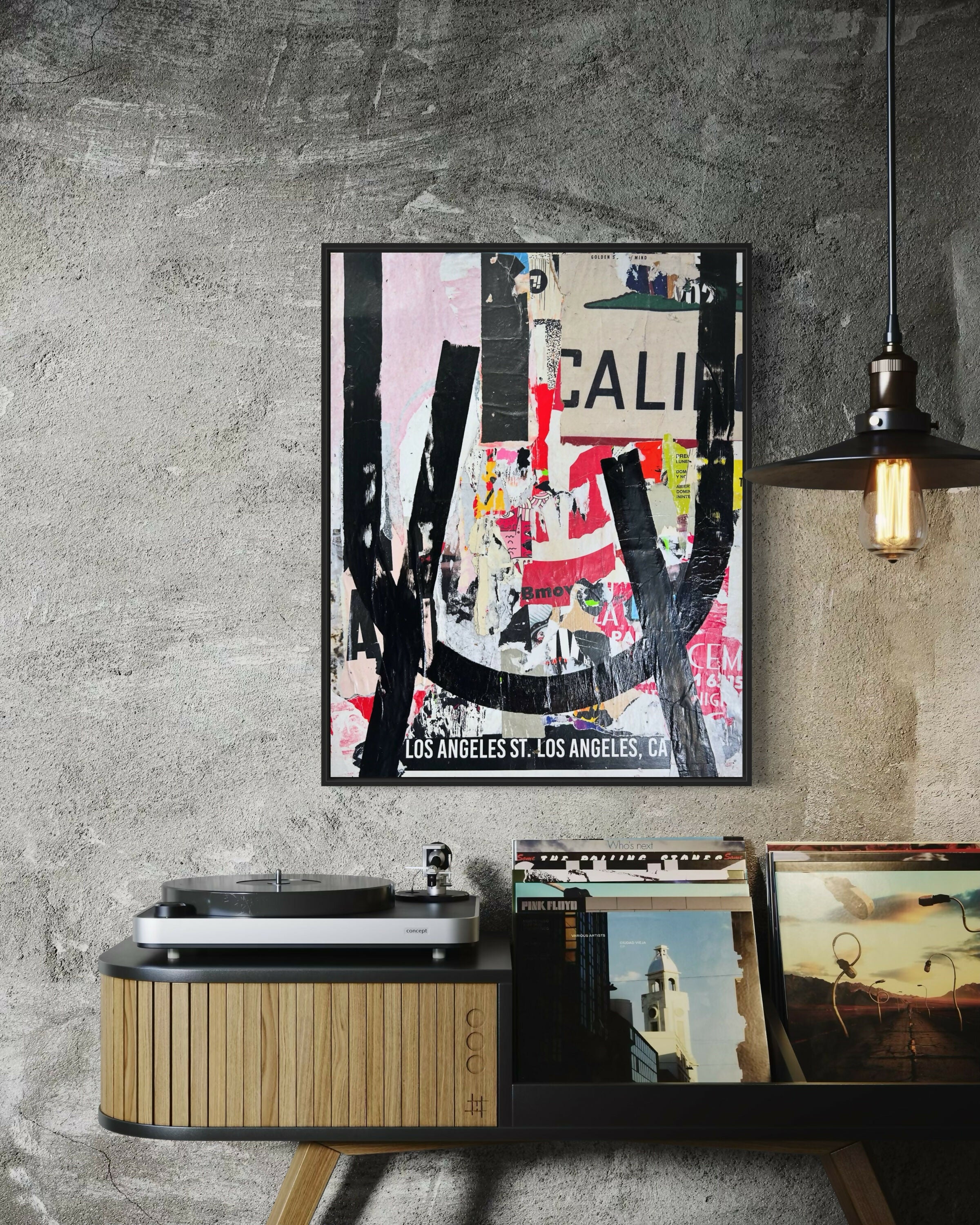 Abstract Acrylic Collage Contemporary Mixed Media Drunken Angel cody bayne