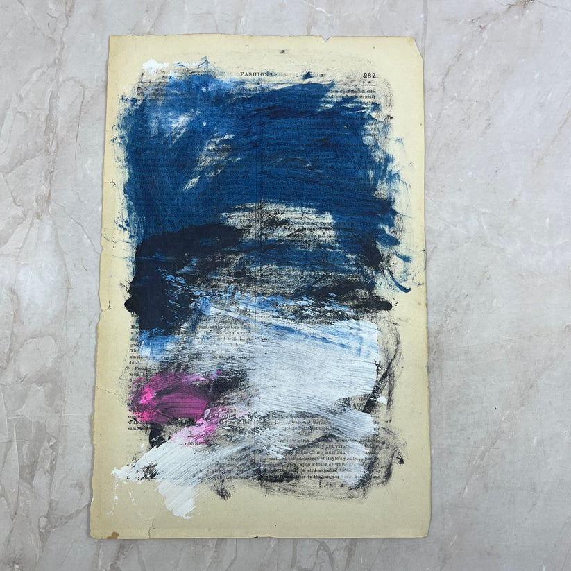 Abstract Mixed Media Painting '1861 PAPER SIGNED #22' - Original Mixed Media Abstract Art Painting Sam Lewis