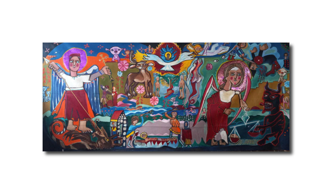 Garnet Angel and Devil Weigh A Soul Mernie Baker