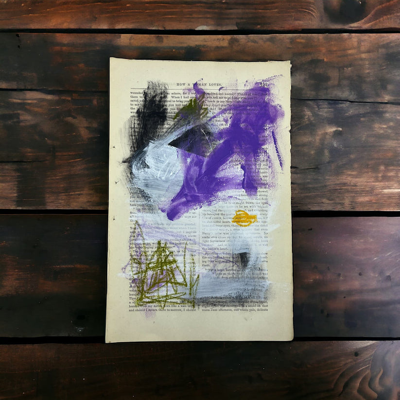 Abstract Mixed Media Painting '1861 PAPER SIGNED #10' - Original Mixed Media Abstract Art Painting Sam Lewis