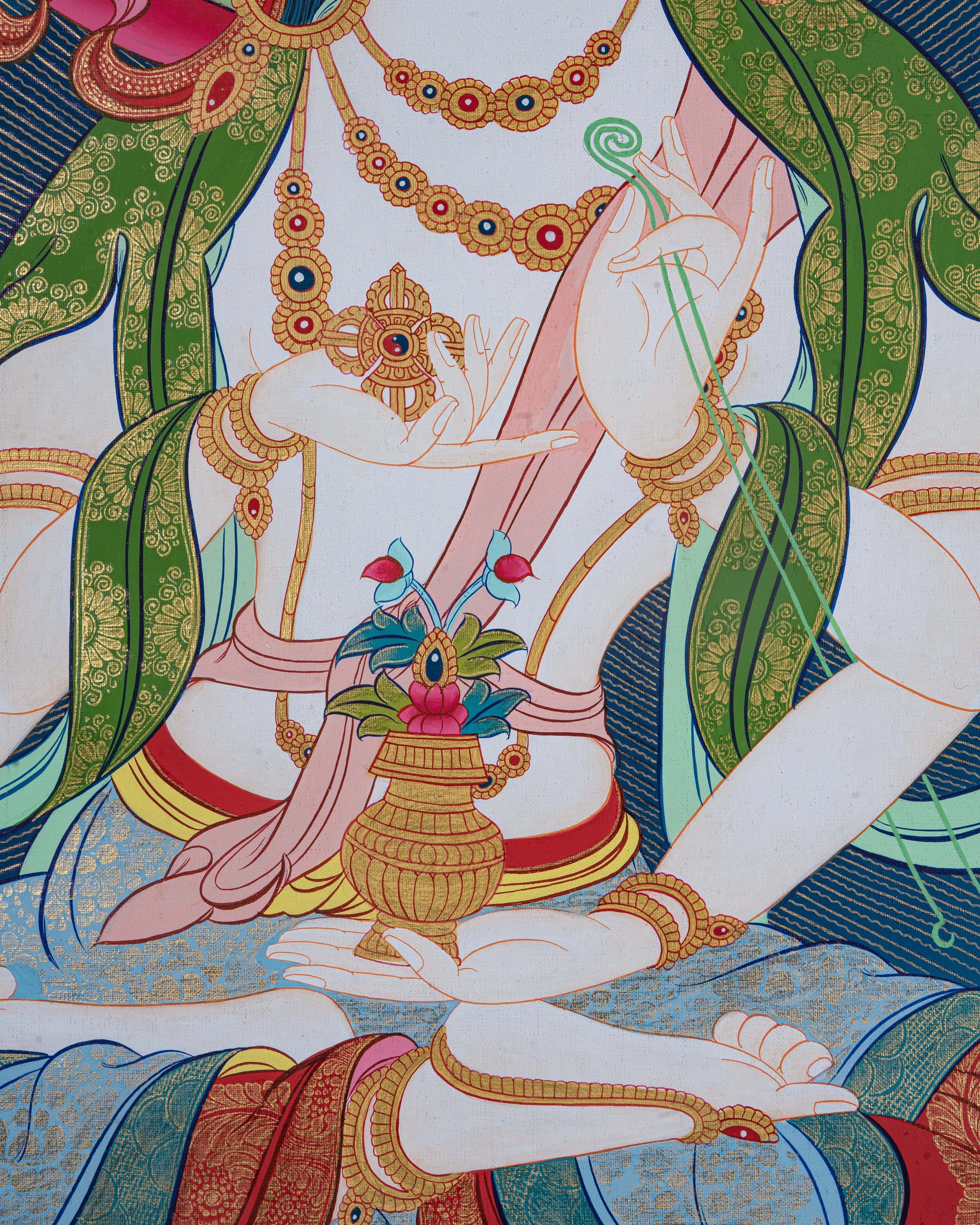Design Figurative Painting Psychedelic Thanka Visionary 'NAMGYALMA' Boudha Stupa Thanka Center