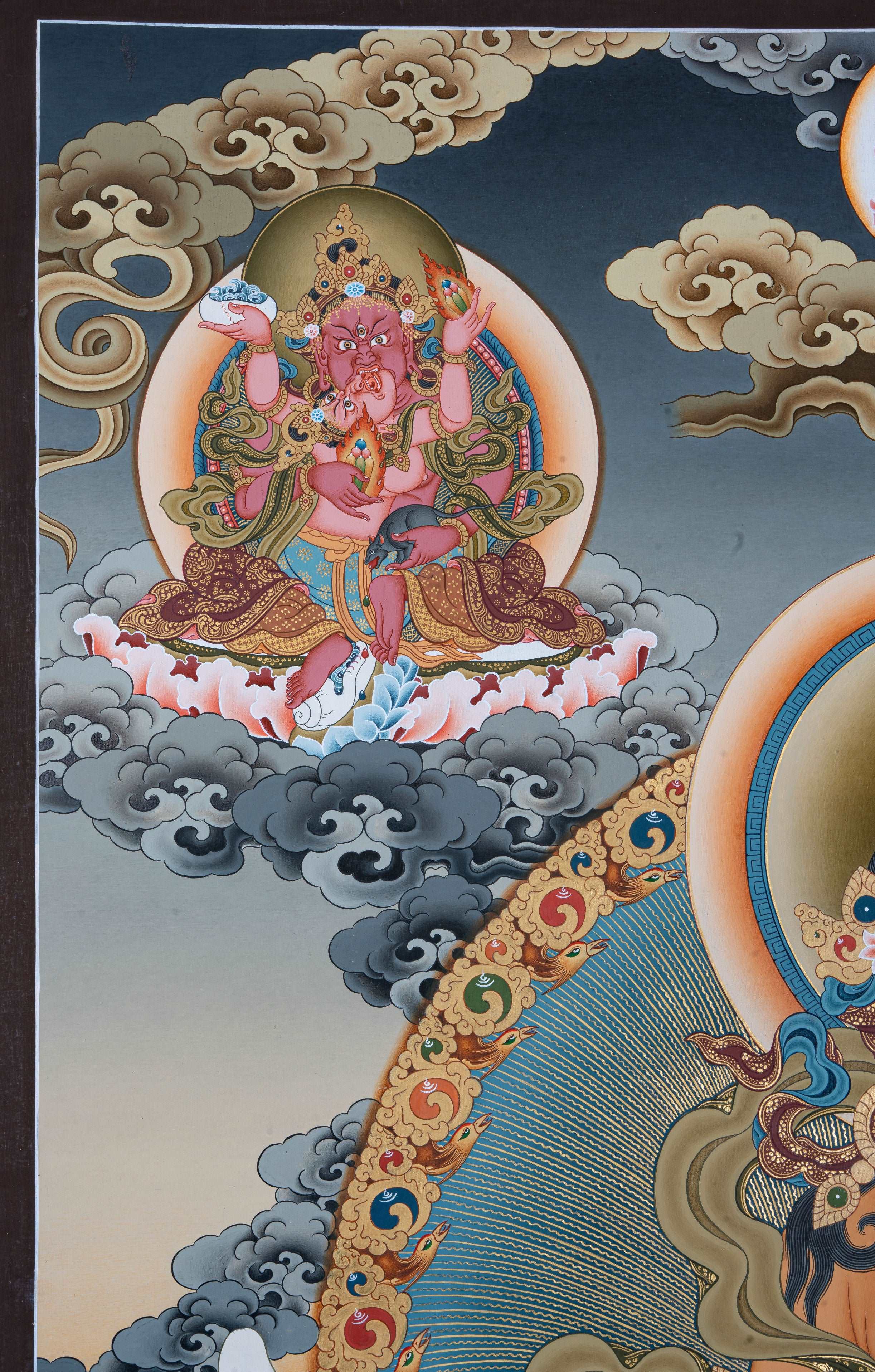 Design Figurative Painting Psychedelic Thanka Visionary '5 ZAMBALA' Boudha Stupa Thanka Center