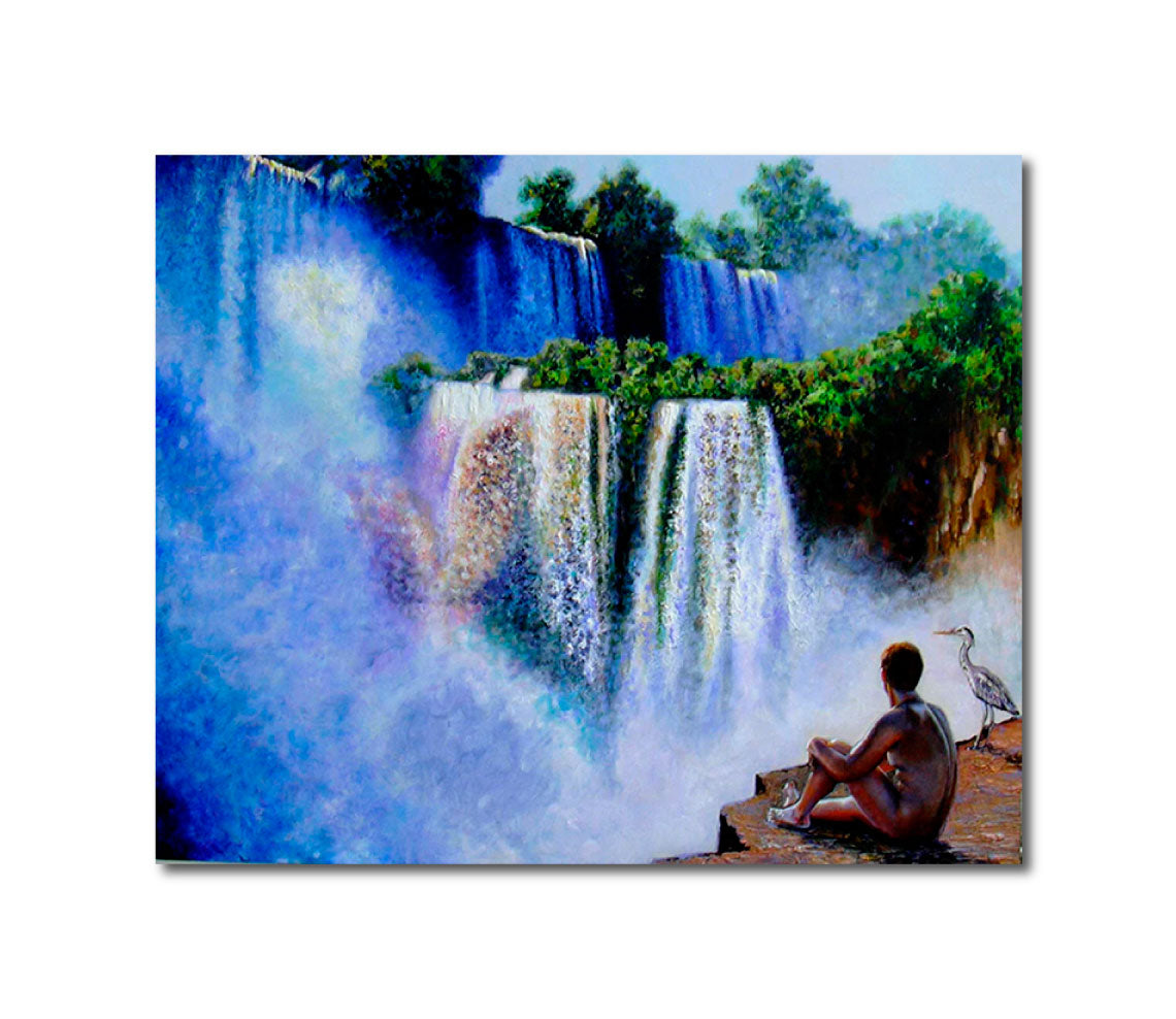 Acrylic 'AVANT LA CHÛTE' - Acrylic Painting on Wood Aldéhy