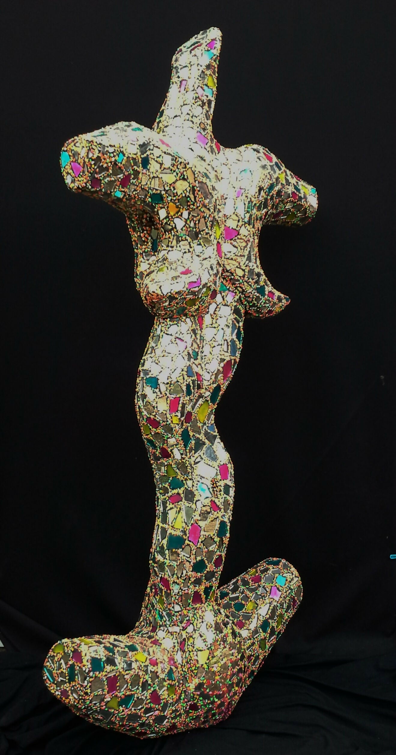 Figurative Mixed Media Mosaic Sculpture “ Warrior Queen “ ( mother of all battles ) Andru Fijalkowski
