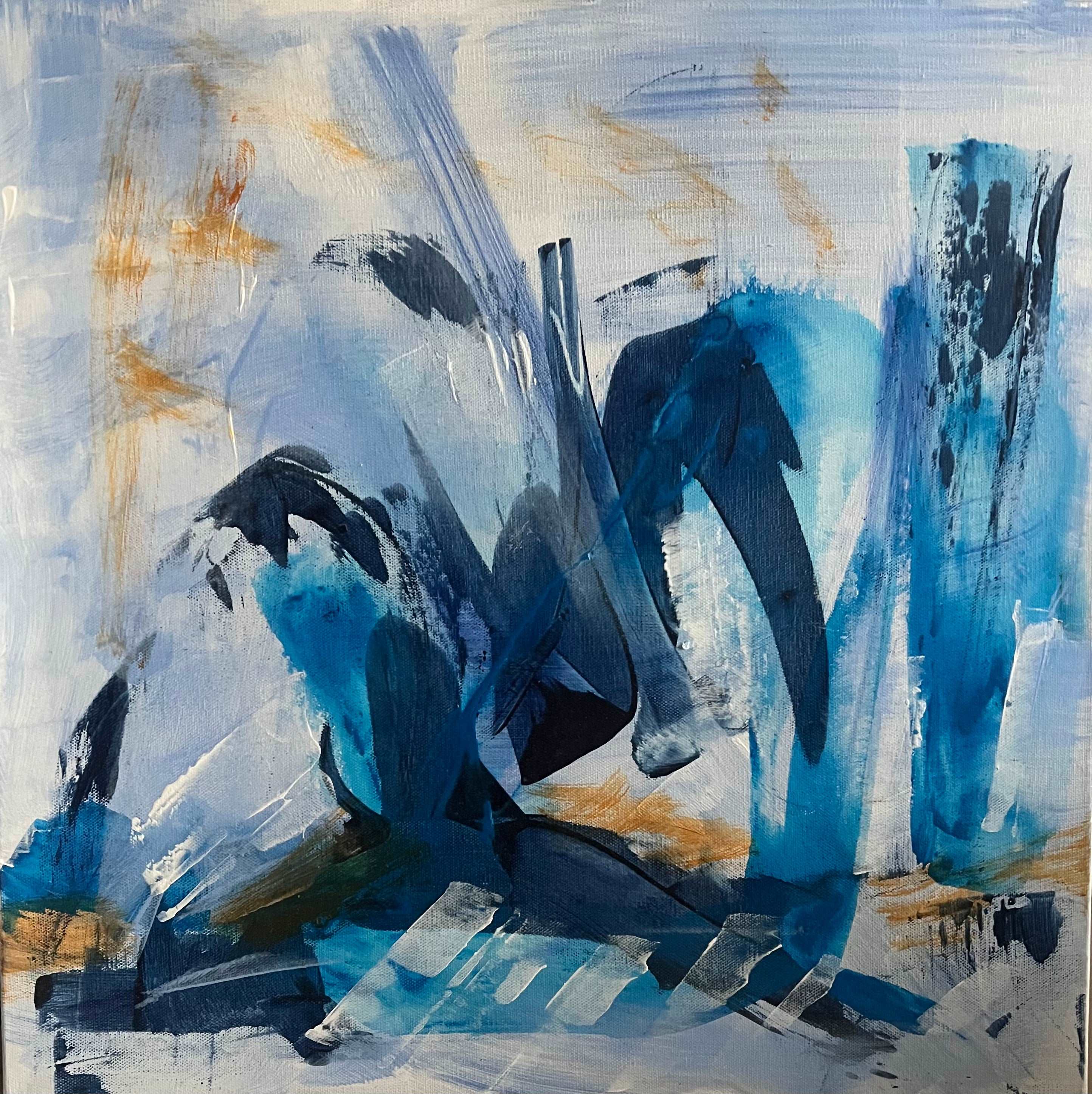 Abstract Painting 'ALLOW IT TO HAPPEN' - Acrylics, Pigments on Canvas Michelle Hold