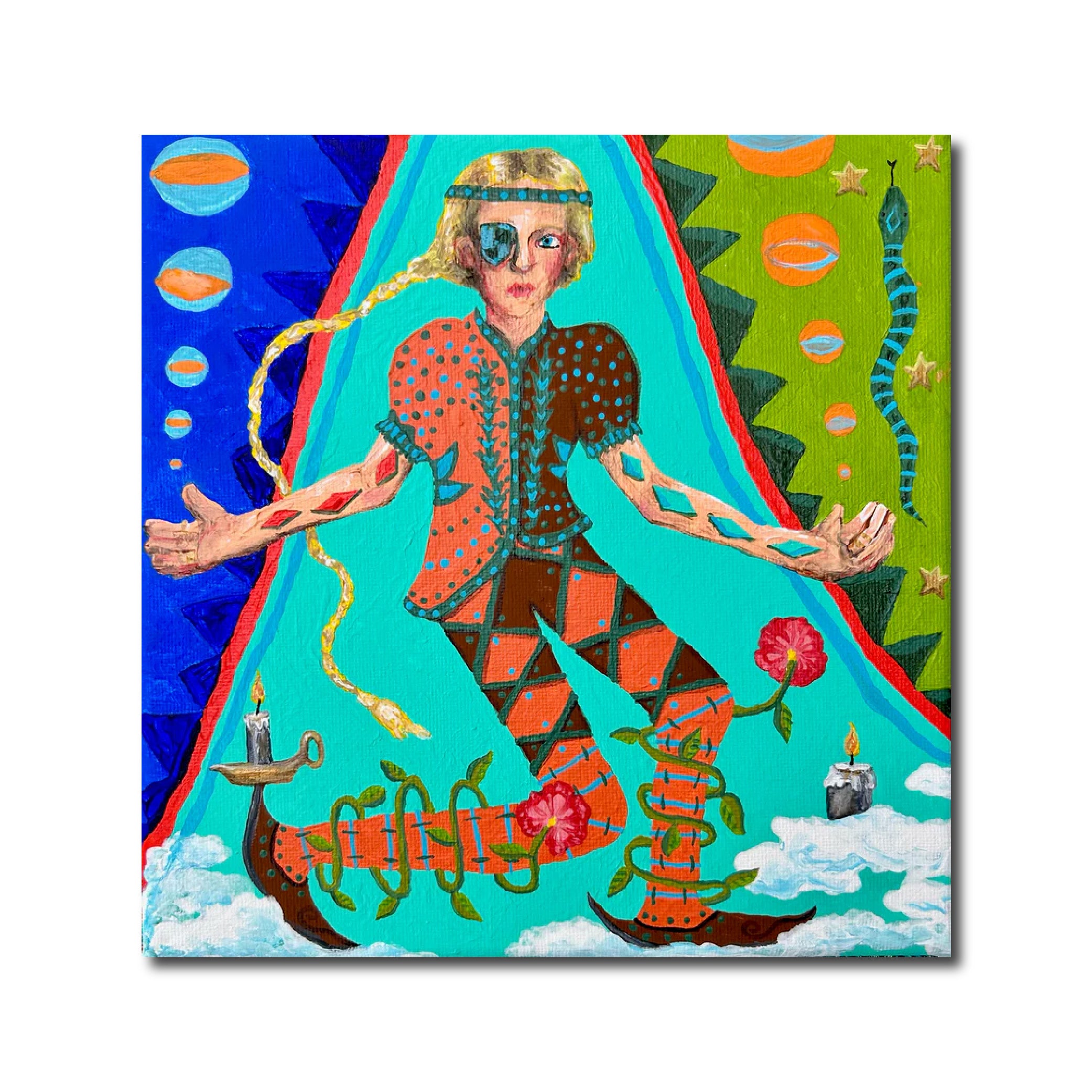 Acrylic Paint 'JUGGLING JANE' - Acrylic Paint on Canvas June McCall