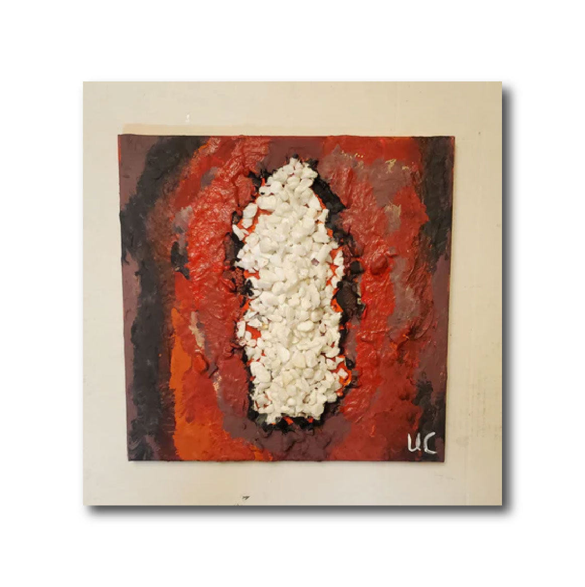 Acrylic Painting 'BETWEEN THE LAVA' - Acrylic, Object, and Mixed Media on Canvas Ulani Curry