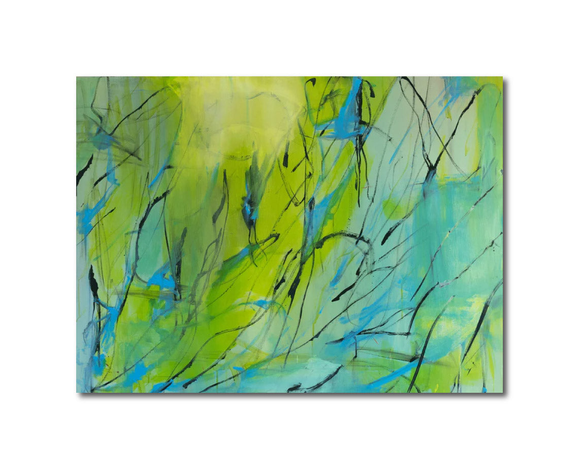 Abstract Acrylic Contemporary Painting 'BIRDS AMONGST BRANCHES' - Mixed Media on Canvas Eddie McClure