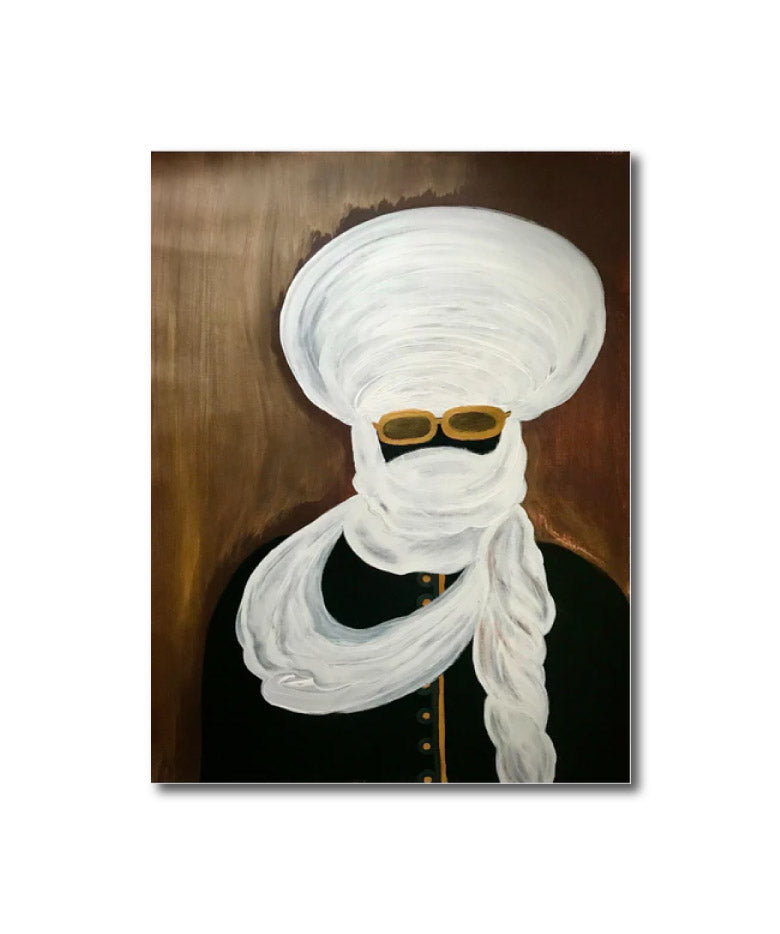 Contemporary Figurative 'BLACK TWAREG' - Acrylic on canvas, varnish Elena Suprema