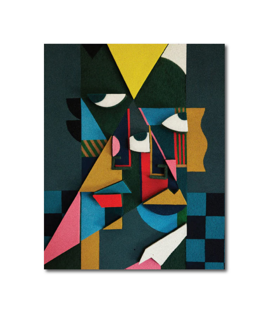 Abstract Geometric 'BONNIE AND CLYDE' - Mixed-media sculpture Eni Pullumbi
