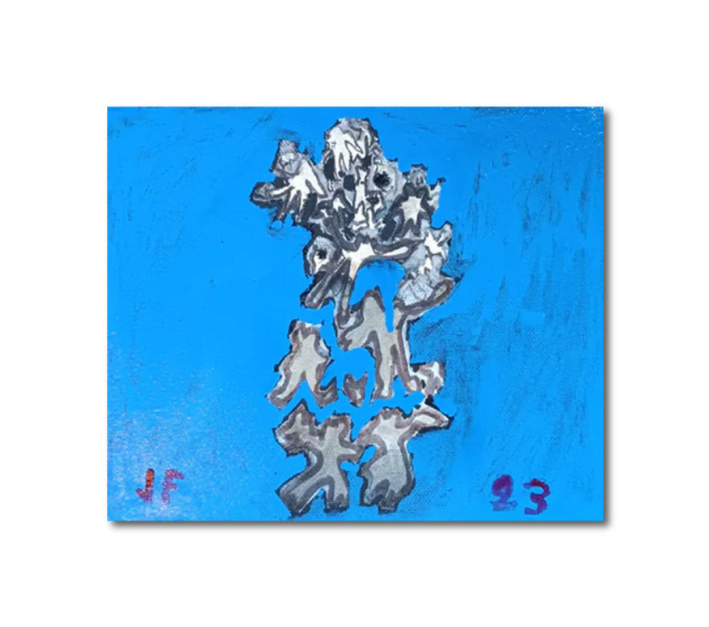 Oil 'BRAIN WAVES' - Oil on Canvas with Frame & ID Plate Jean Fourton