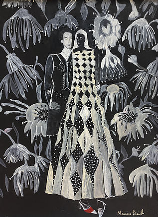 Acrylic 'RED SHOE FOR A WHITE WEDDING' - Acrylic on Board Marcia Biasiello