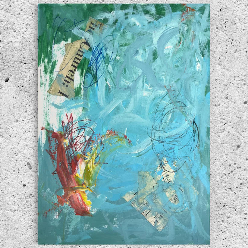 Abstract Mixed Media Painting 'BITTER EMPHASIS' - Mixed Media Abstract Art Painting Sam Lewis