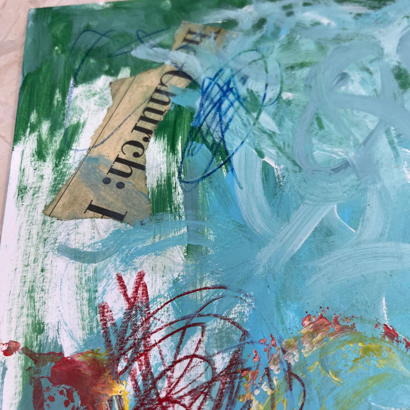 Abstract Mixed Media Painting 'BITTER EMPHASIS' - Mixed Media Abstract Art Painting Sam Lewis
