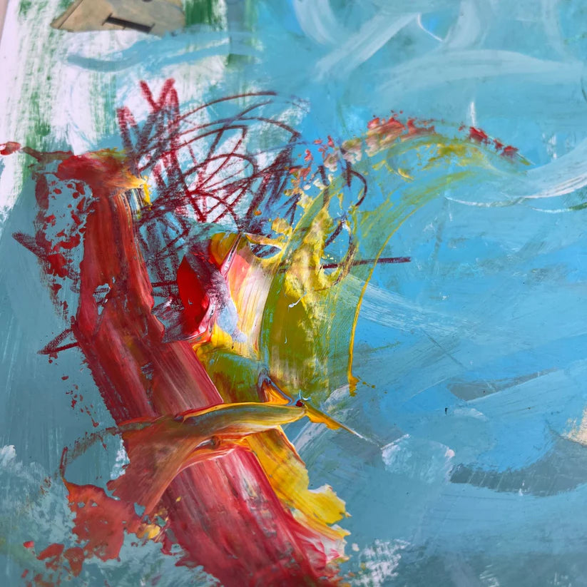 Abstract Mixed Media Painting 'BITTER EMPHASIS' - Mixed Media Abstract Art Painting Sam Lewis