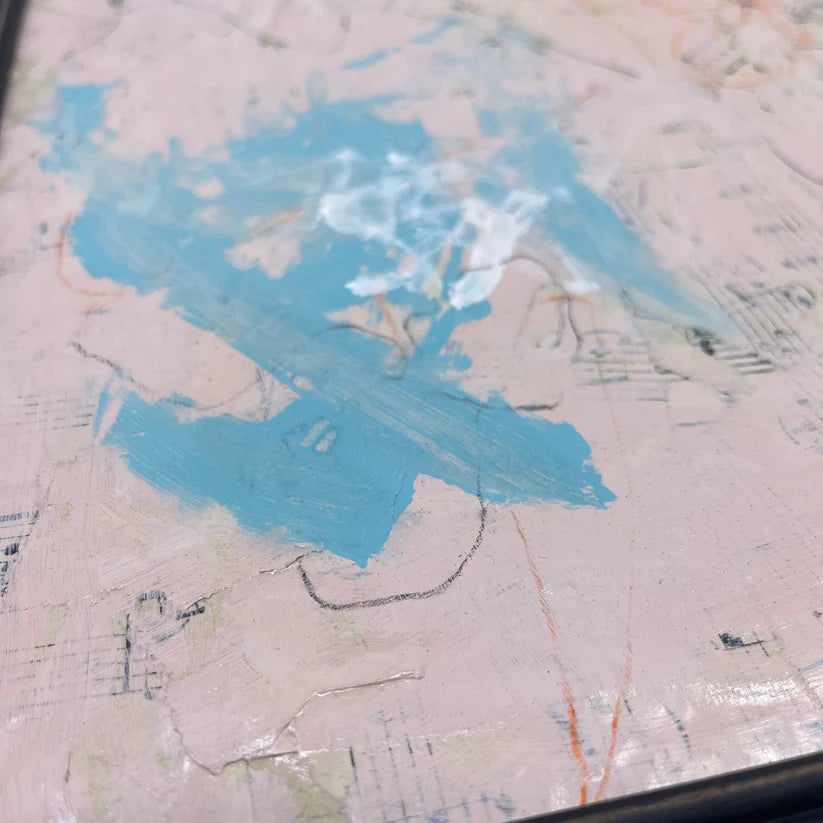 Abstract Mixed Media Painting 'BLUSH' - Mixed Media Abstract Art Painting Sam Lewis