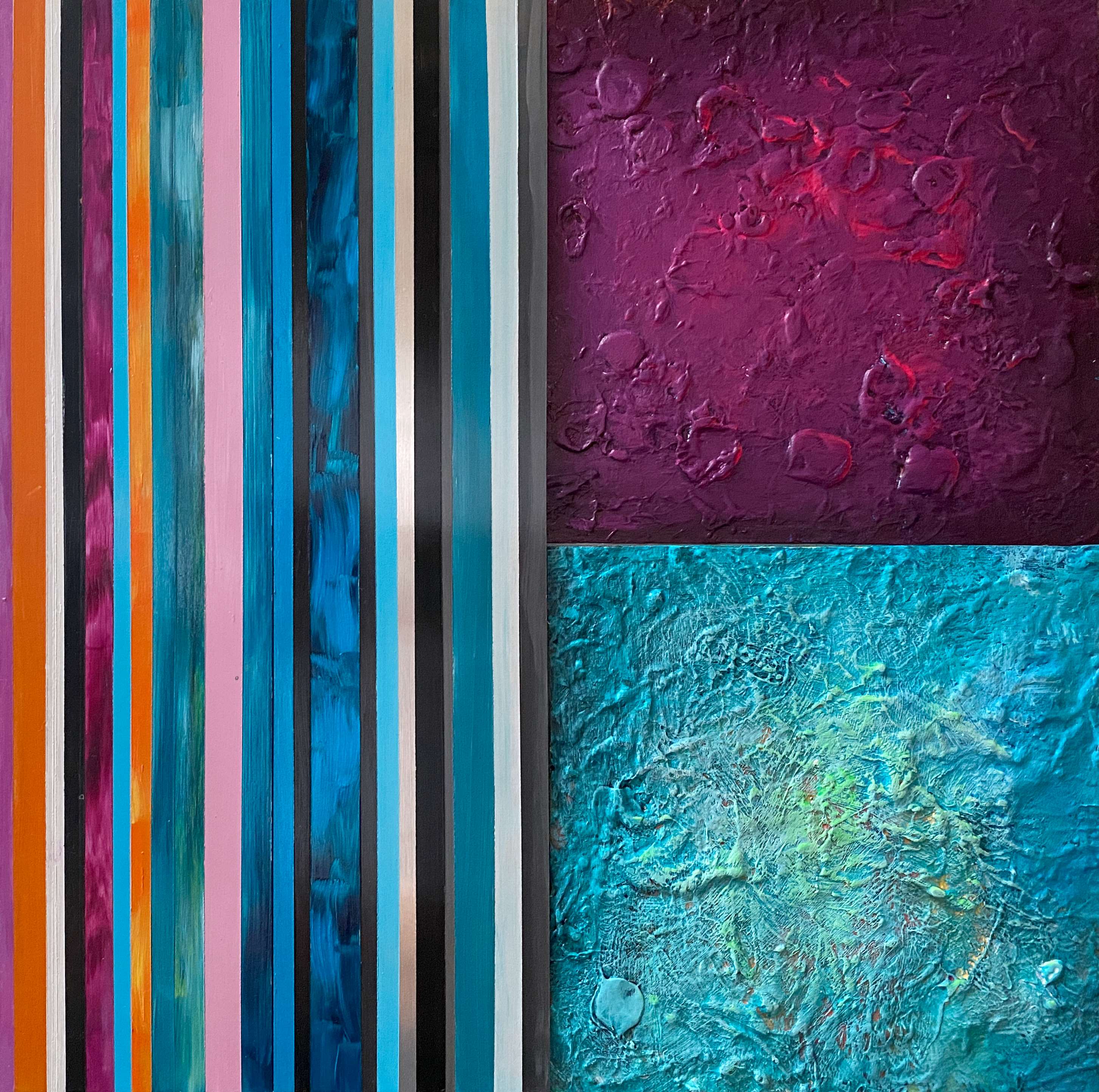 Abstract Acrylic Geometric Painting 'INFINITY 3432' - Acrylic Tiles on Wooden Board Brigitte Puschmann