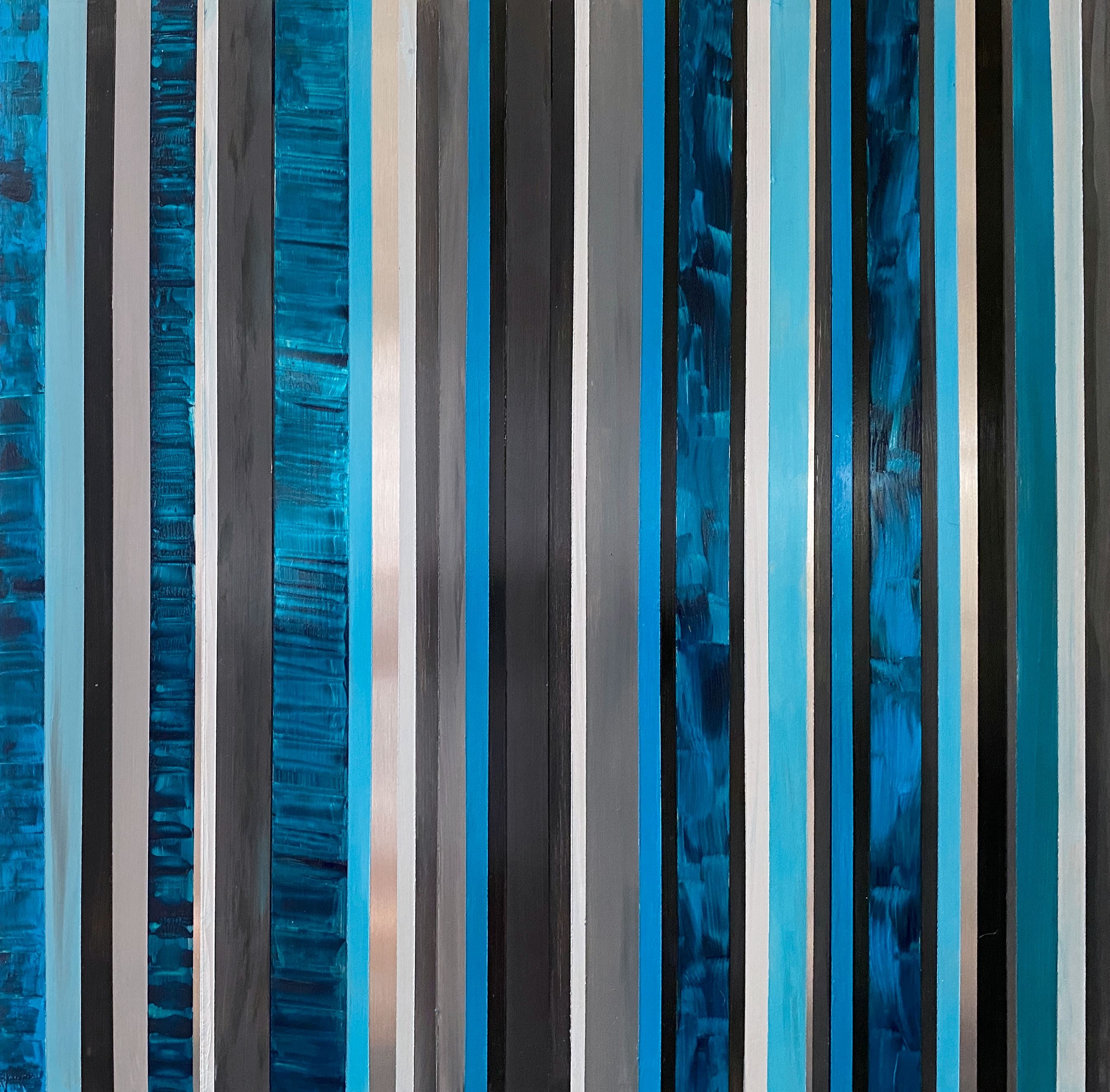 Abstract Acrylic Geometric Painting 'INFINITY 0793' - Acrylic Tiles on Wooden Board Brigitte Puschmann