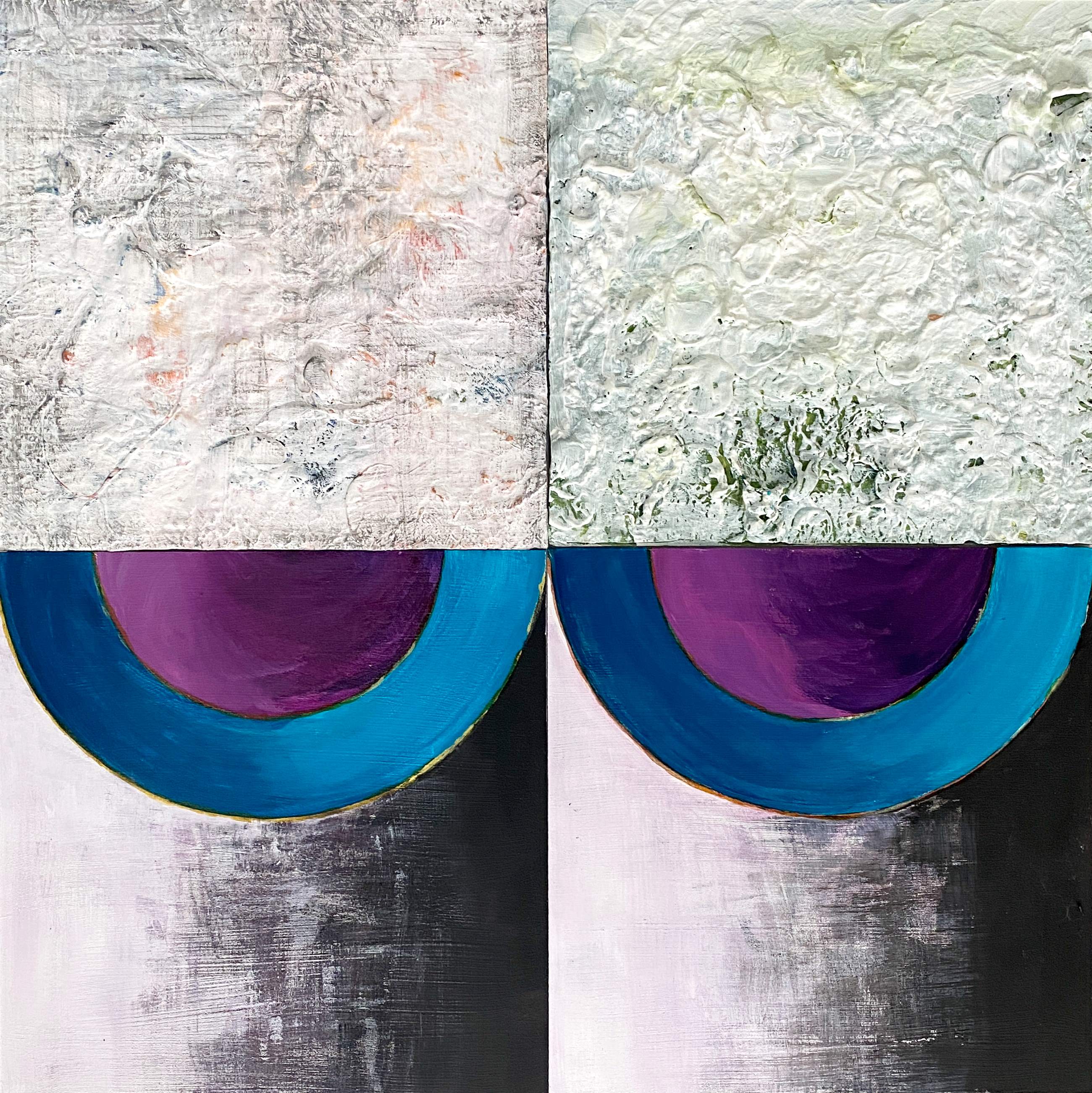 Abstract Acrylic Geometric Painting 'INFINITY 9739' - Acrylic Tiles on Wooden Board Brigitte Puschmann