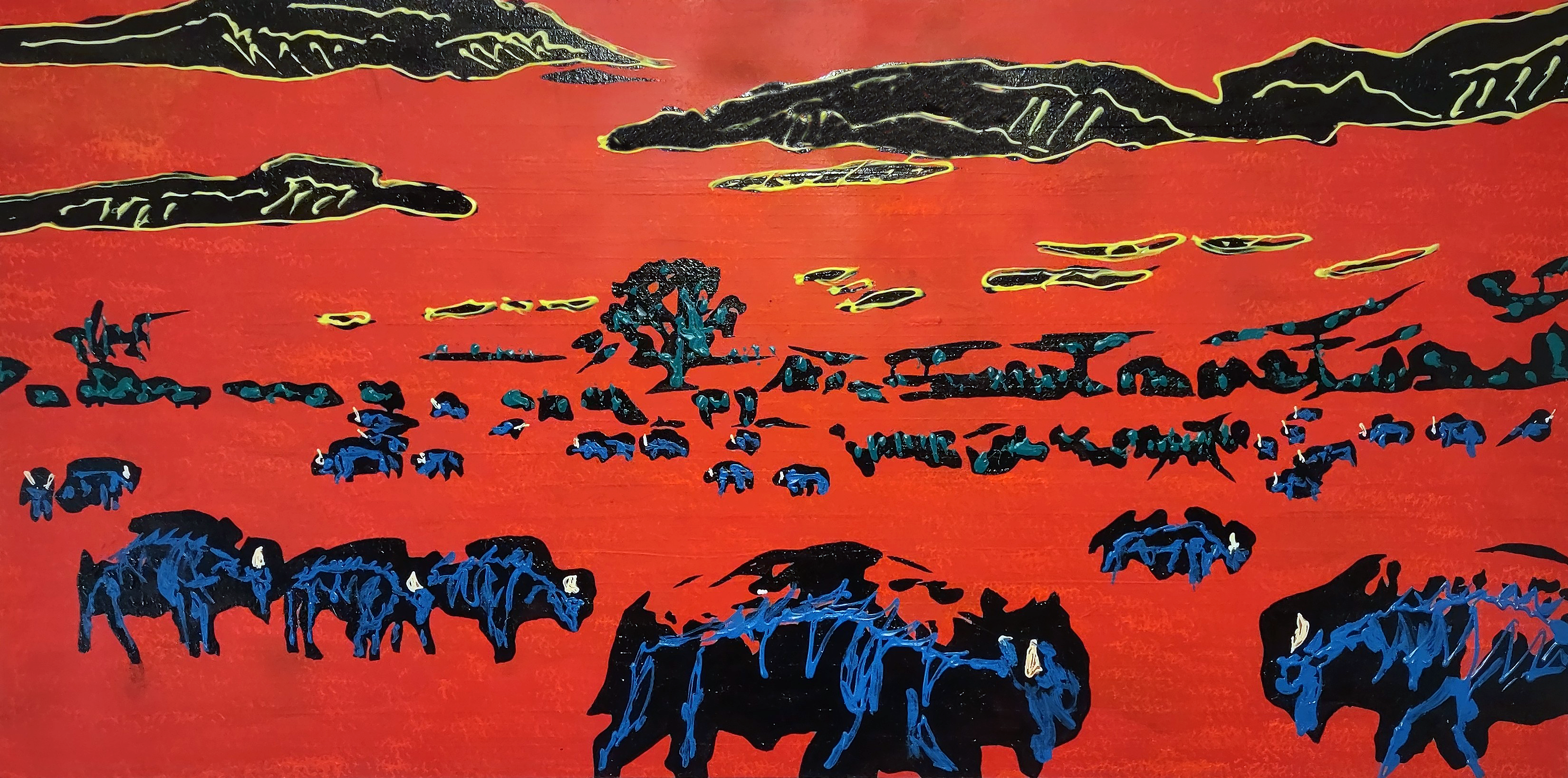 Abstract 'BUFFALO ROAM' K'myn Honoshee