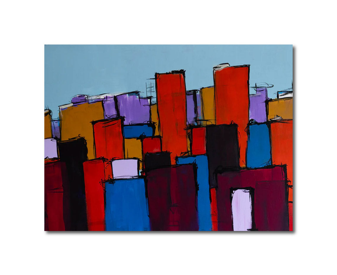 Abstract Acrylic Contemporary Painting 'CONFINED SPACES' - Mixed Media on Canvas Eddie McClure