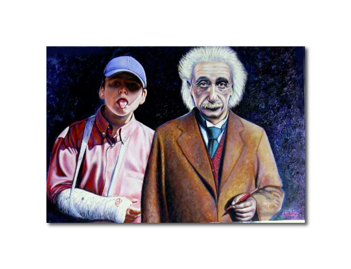 'CONVERSATION AVEC A. EINSTEIN' - Acrylic on Wood Aldéhy