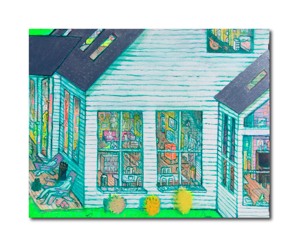 Acrylic Contemporary Landscape Painting Psychedelic Surrealism 'CRITCHER ROAD' - Acrylic on Canvas Andrew Abbott