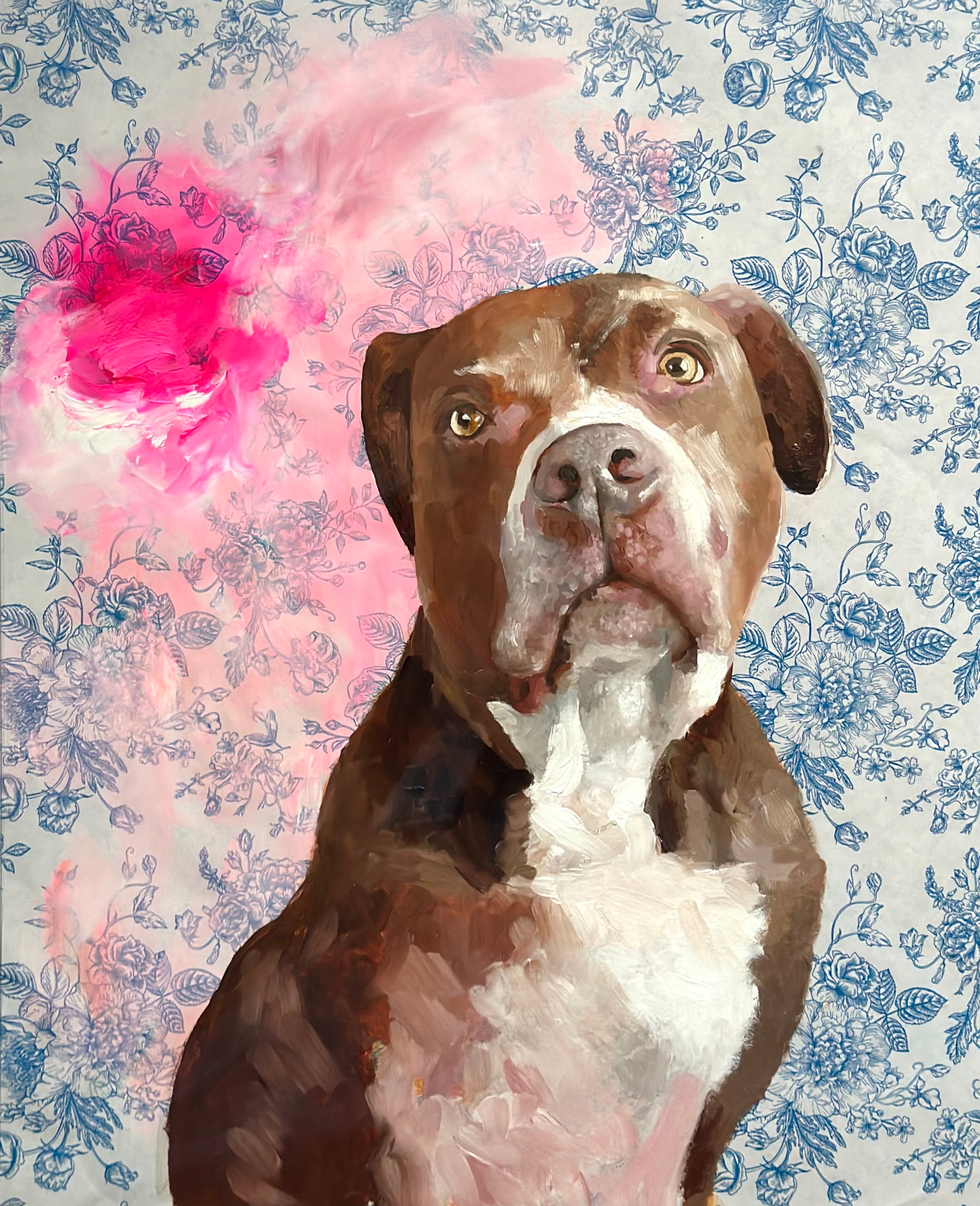 Oil Painting 'CHARLIE' - Oil and acrylic on wrapping paper Michael Prettyman