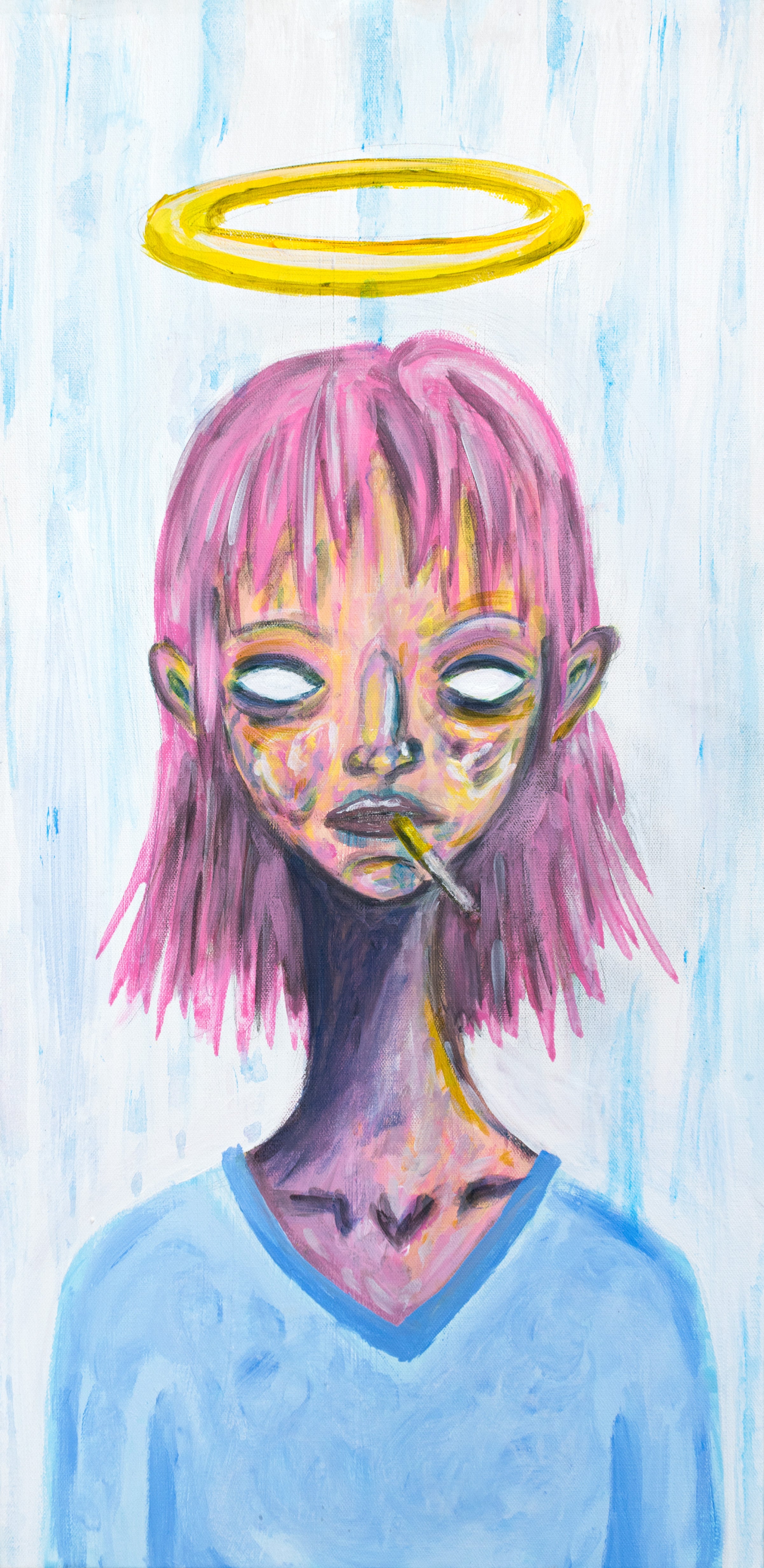 Acrylic 'CIGARETTE GIRL' - Acrylic on Canvas Joseph Smolin