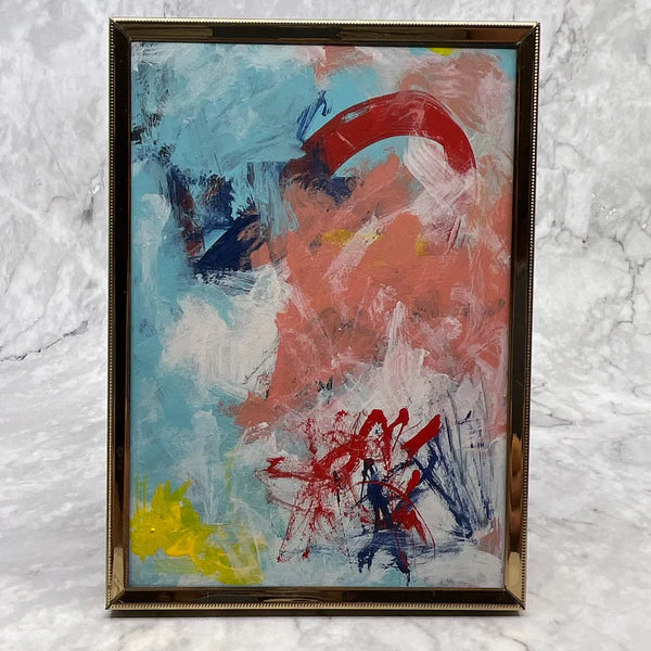 Abstract Painting 'CINNAMON RAINBOW' - Framed Original Abstract Art Painting Sam Lewis