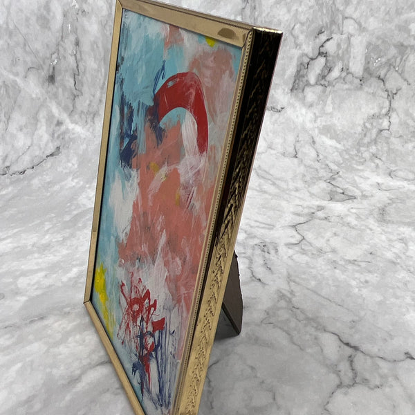 Abstract Painting 'CINNAMON RAINBOW' - Framed Original Abstract Art Painting Sam Lewis
