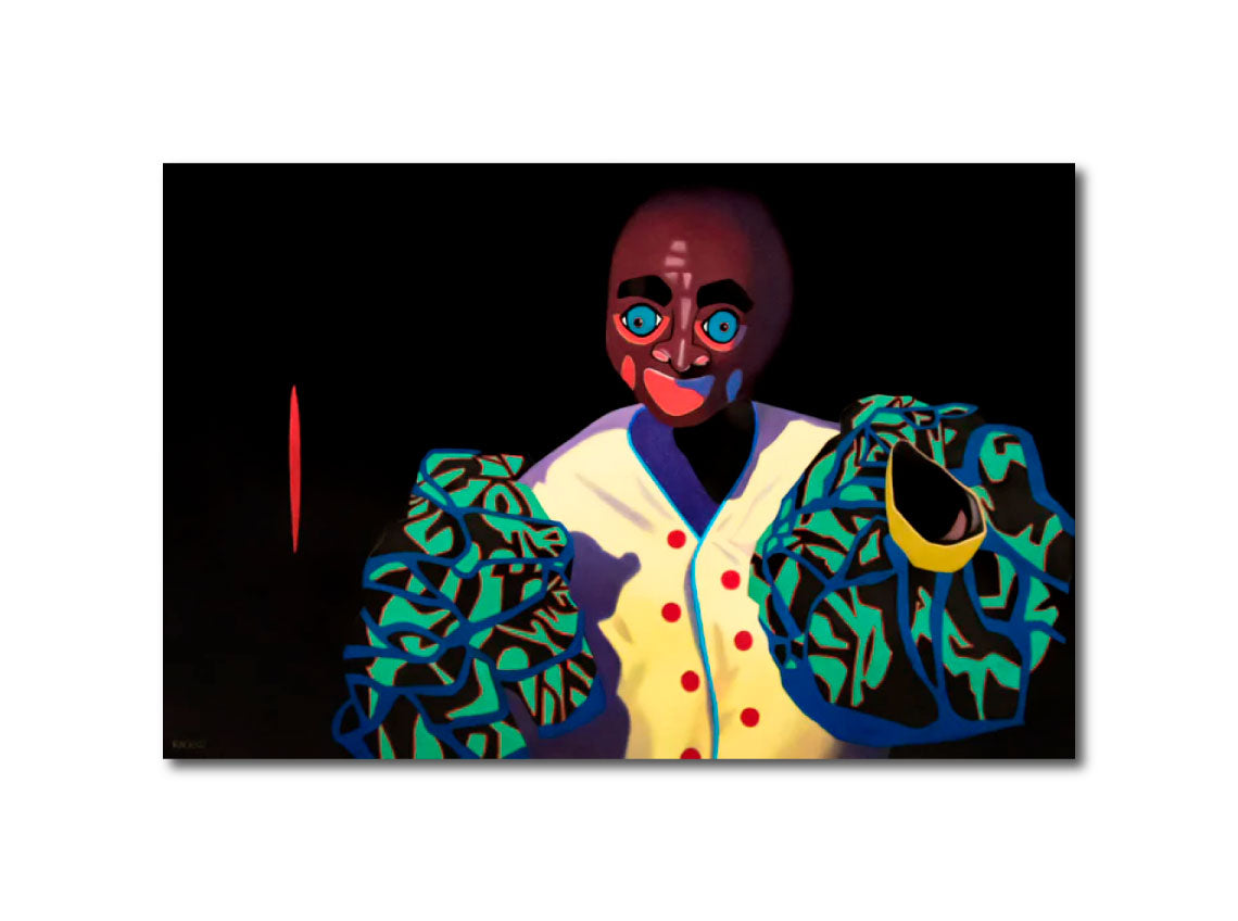 Acrylic Expressionist Figurative Painting Surrealism "DANZANTE - BOLIVIANOS" Soft Pastel on Sandpaper Barbara Rachko