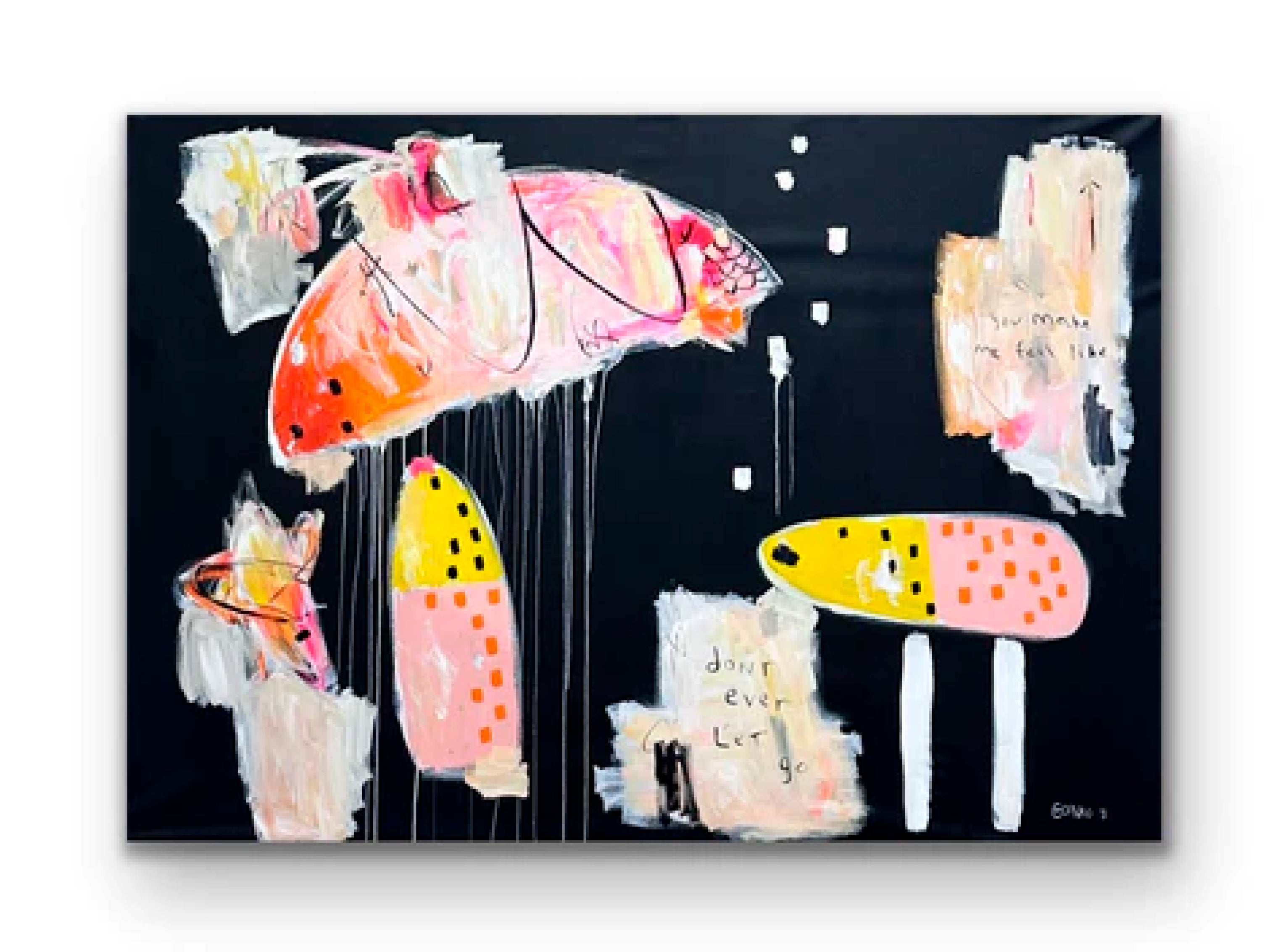 Abstract Acrylic Contemporary Painting 'DON'T EVER LET GO | SEARCHING FOR LIFE' Megan Gonyo