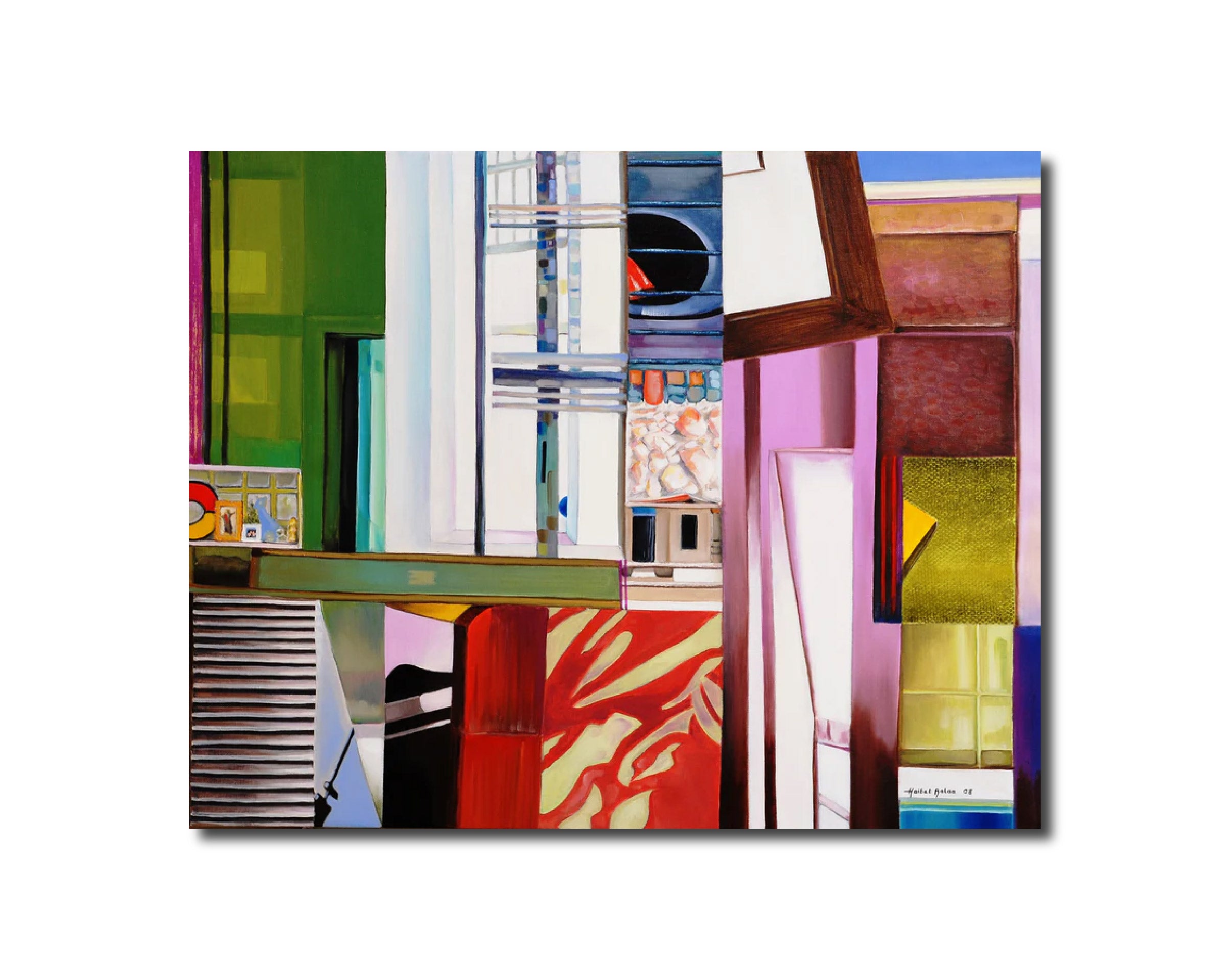 Abstract Semi Abstract 'DREAM HOUSE' - Oil on Canvas Haibat El Balaa