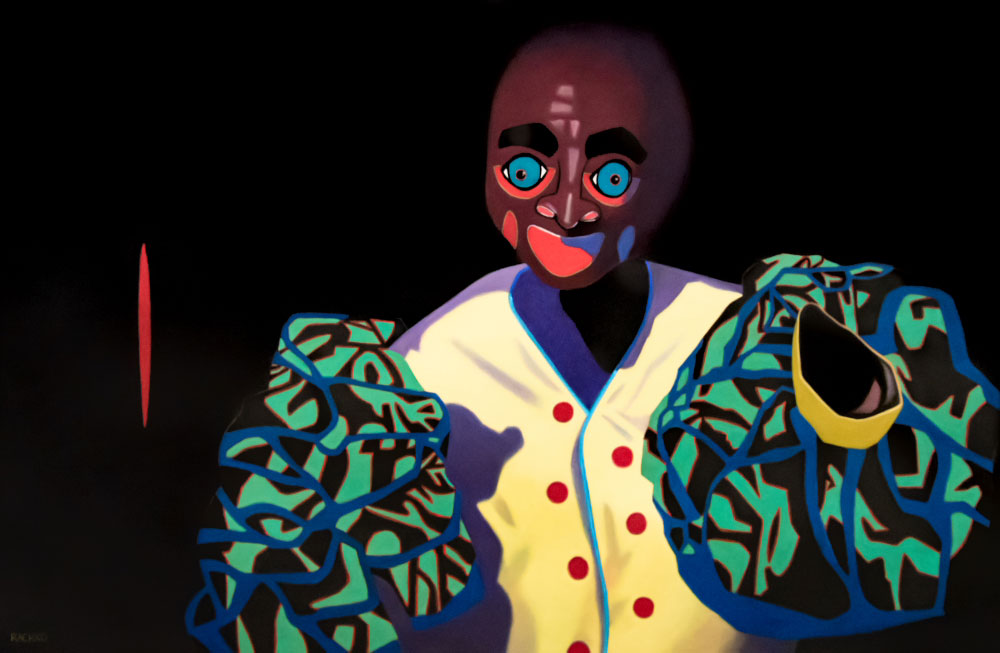 Acrylic Expressionist Figurative Painting Surrealism "DANZANTE - BOLIVIANOS" Soft Pastel on Sandpaper Barbara Rachko