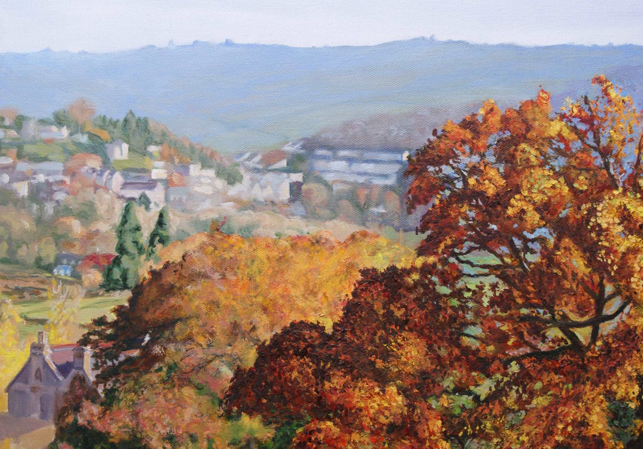 English Country Scene Landscape 'AUTUMNAL OAK, STUDY FOR LARGER PAINTING' - Original Oil Painting on Canvas Adams, Ronald Harry