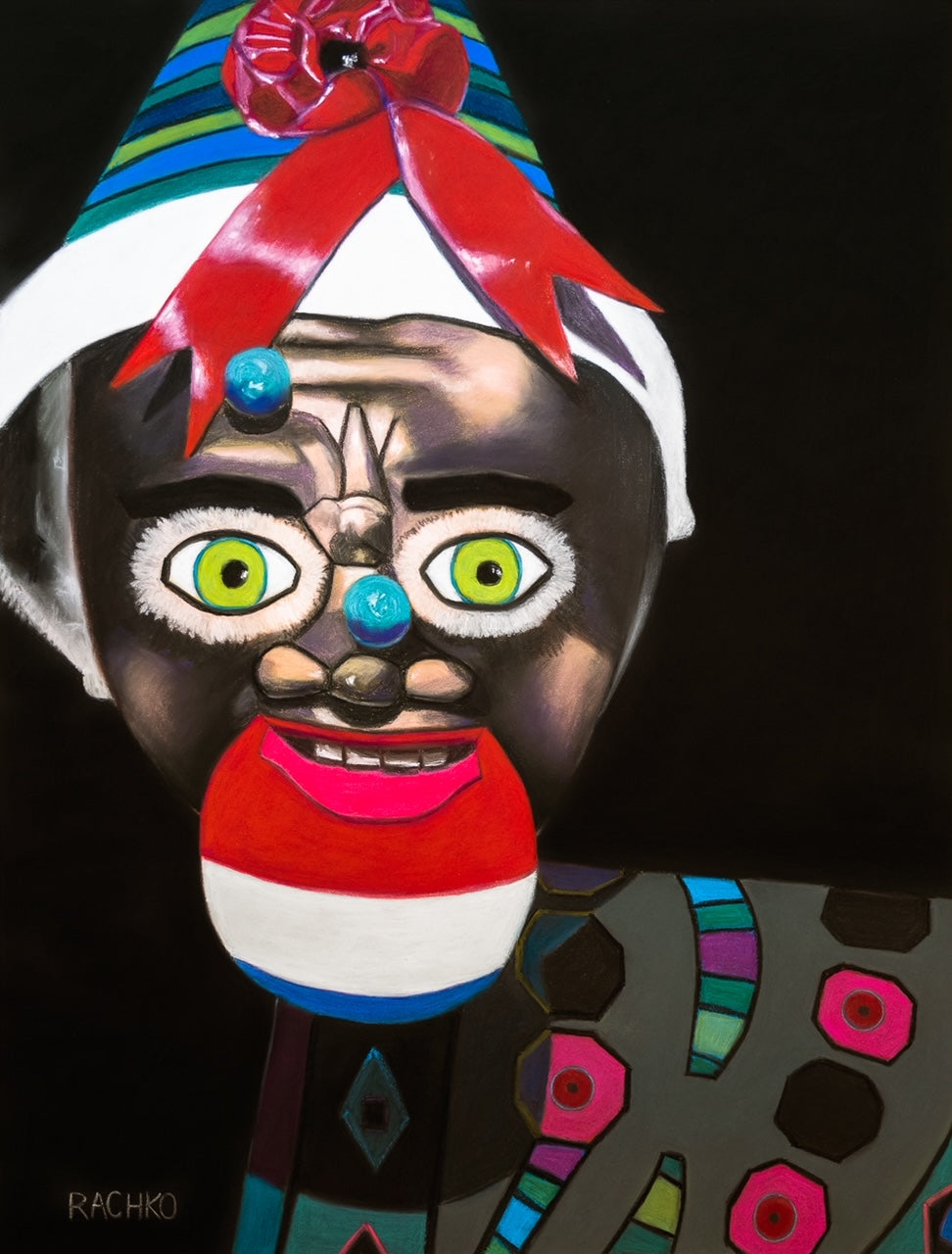 Acrylic Expressionist Figurative Painting Surrealism "DISRUPTOR - BOLIVIANOS" Soft Pastel on Sandpaper Barbara Rachko