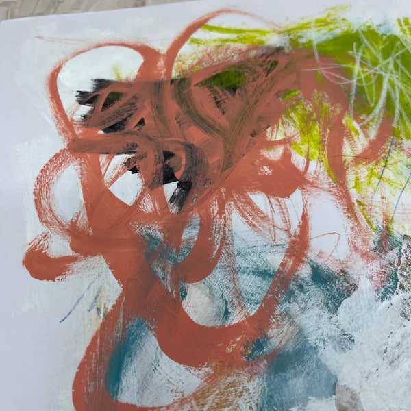 Acrylic 'DISTANT FAVOR' - Mixed Media (Newspaper and Sheet Music) Sam Lewis