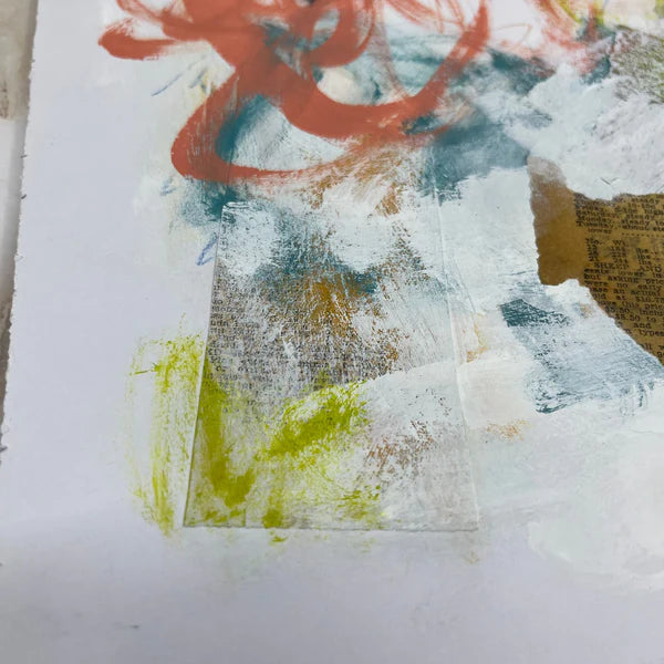 Acrylic 'DISTANT FAVOR' - Mixed Media (Newspaper and Sheet Music) Sam Lewis