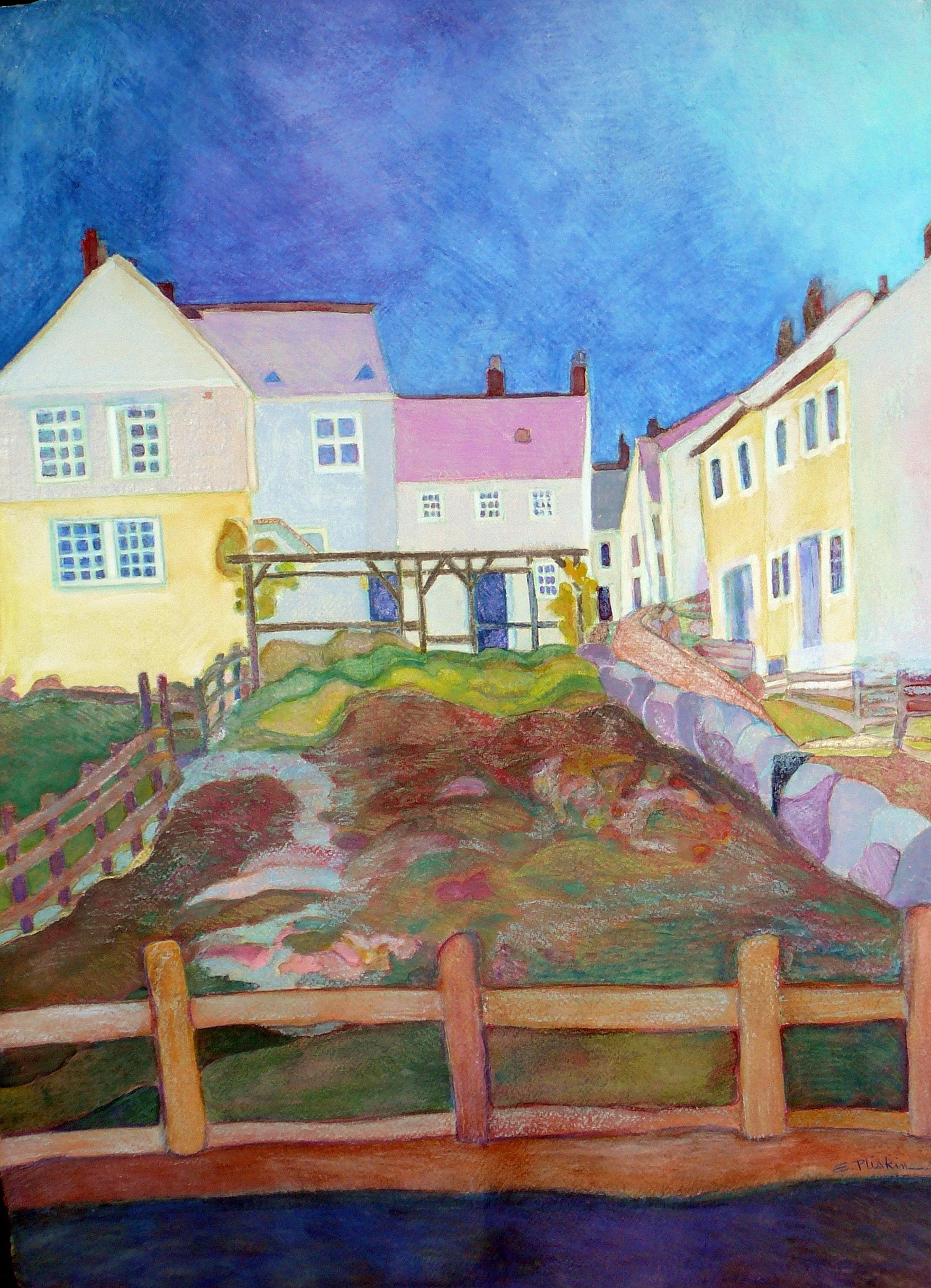 Pencil Watercolor 'DUNKELD' - Watercolor, Gouache, Pencil on Paper Ellen Pliskin