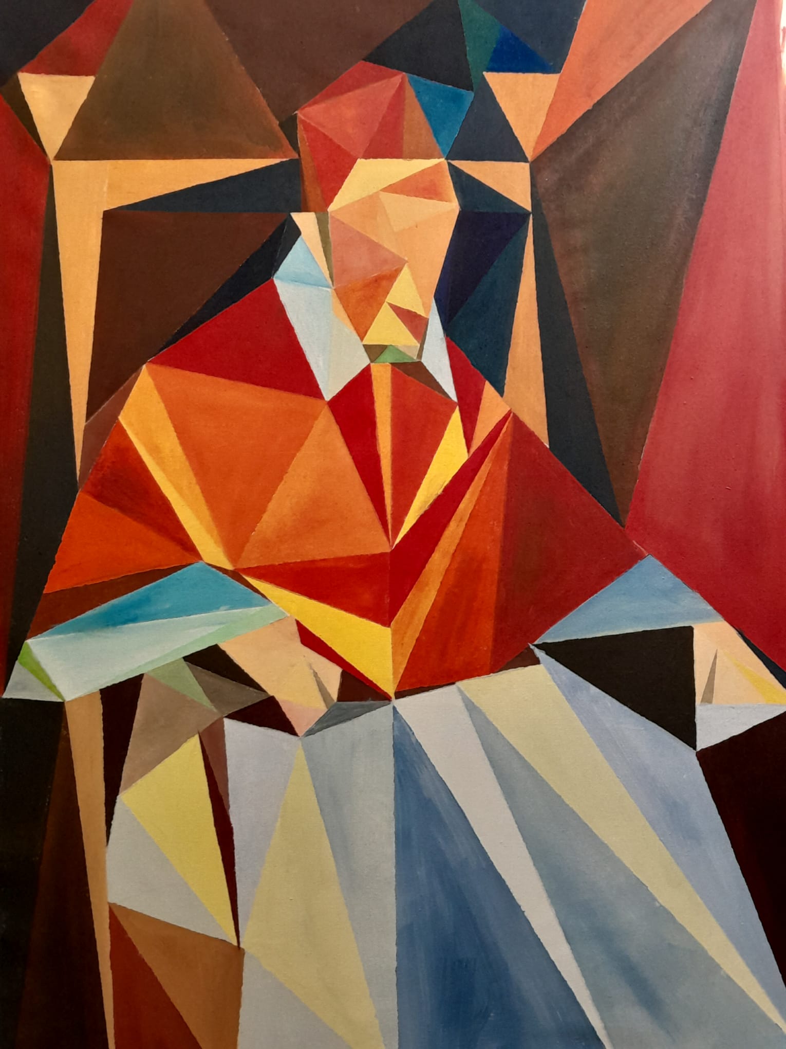 Acrylic Figurative 'EL PAPA' Federico Cuadrado