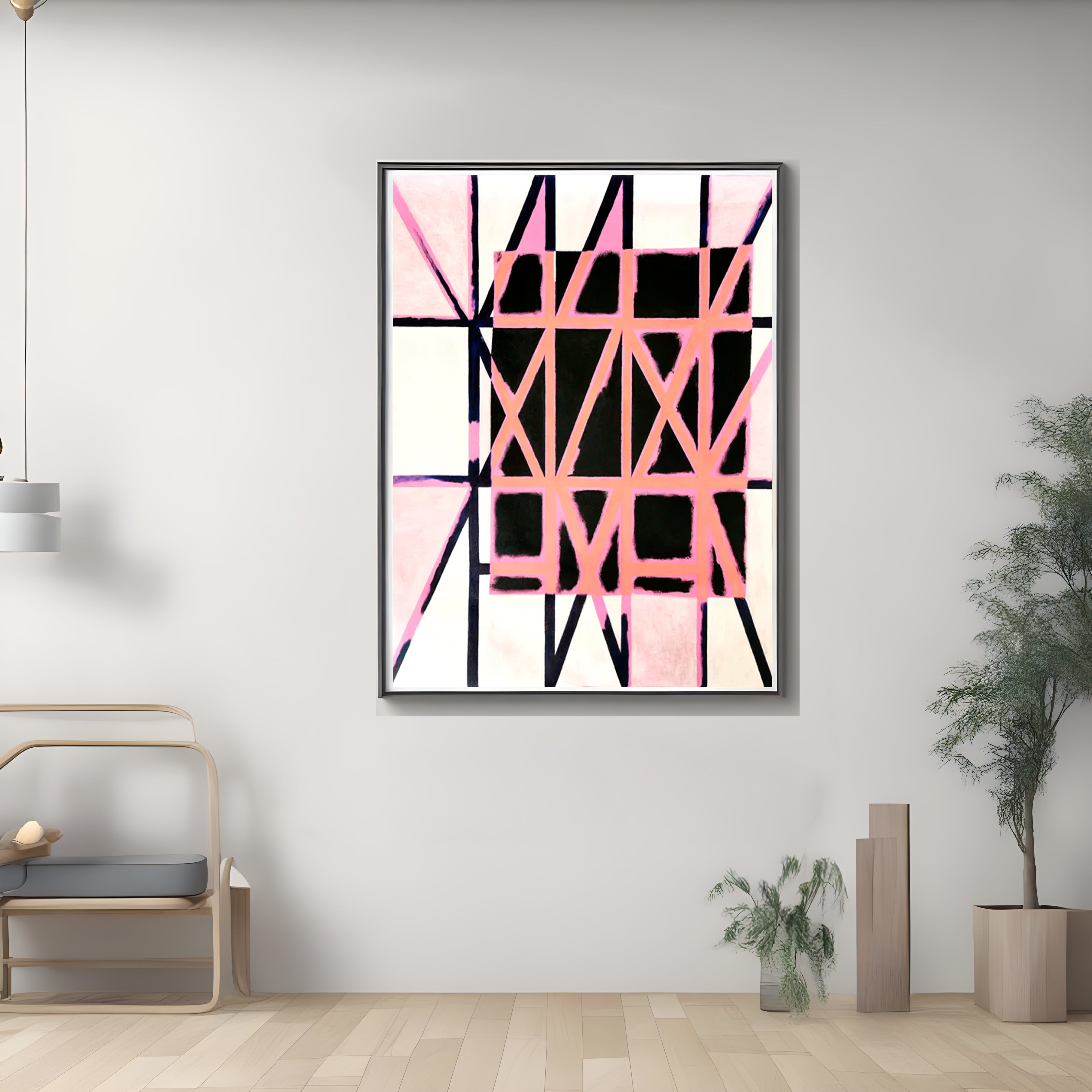 Abstract Contemporary Expressionist Geometric 'FACHWERK UND 13' - Oil on Canvas Miika Nyyssonen