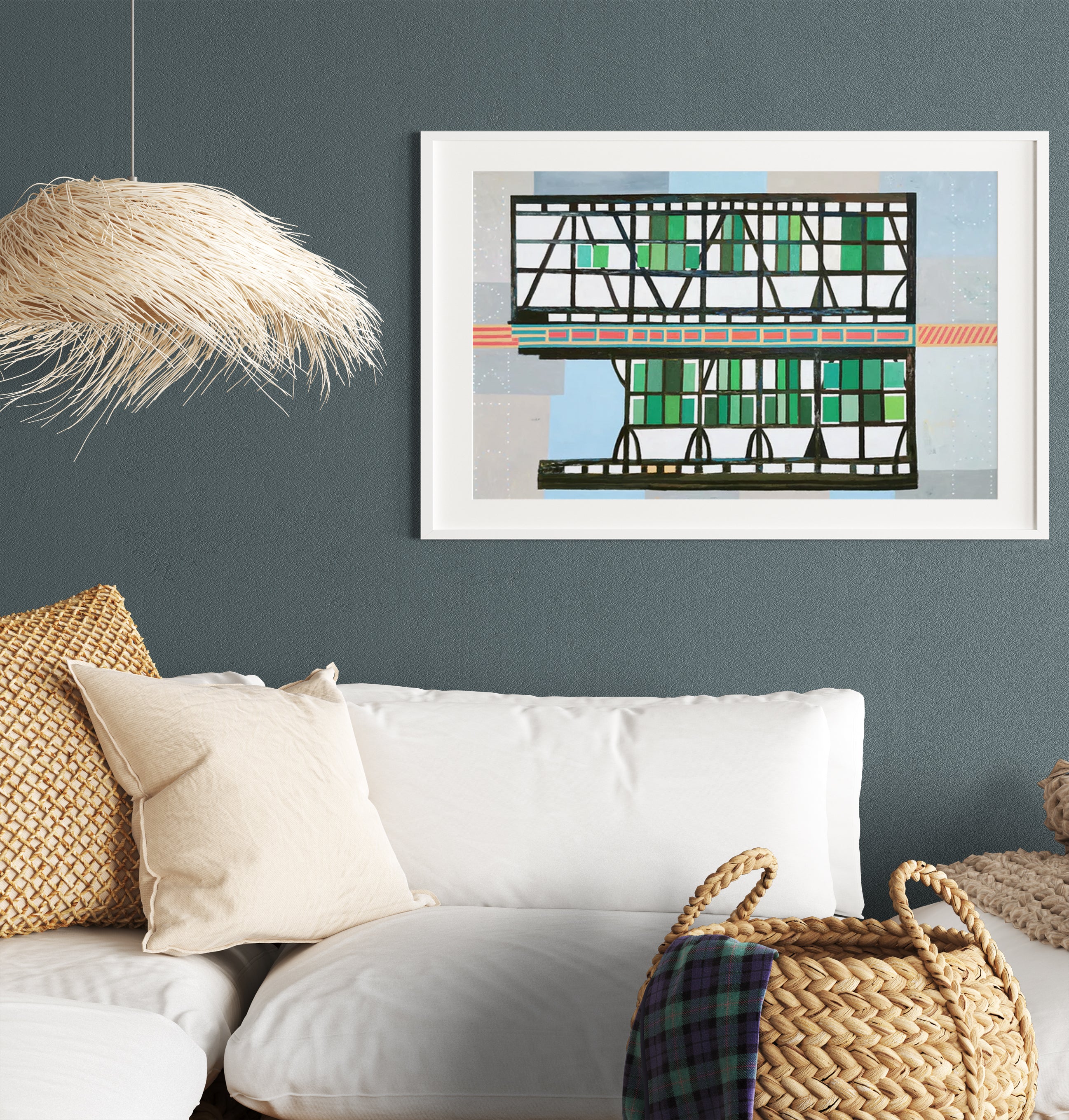 Abstract Contemporary Expressionist Geometric 'FACHWERK UND 30' - Oil on canvas Miika Nyyssonen