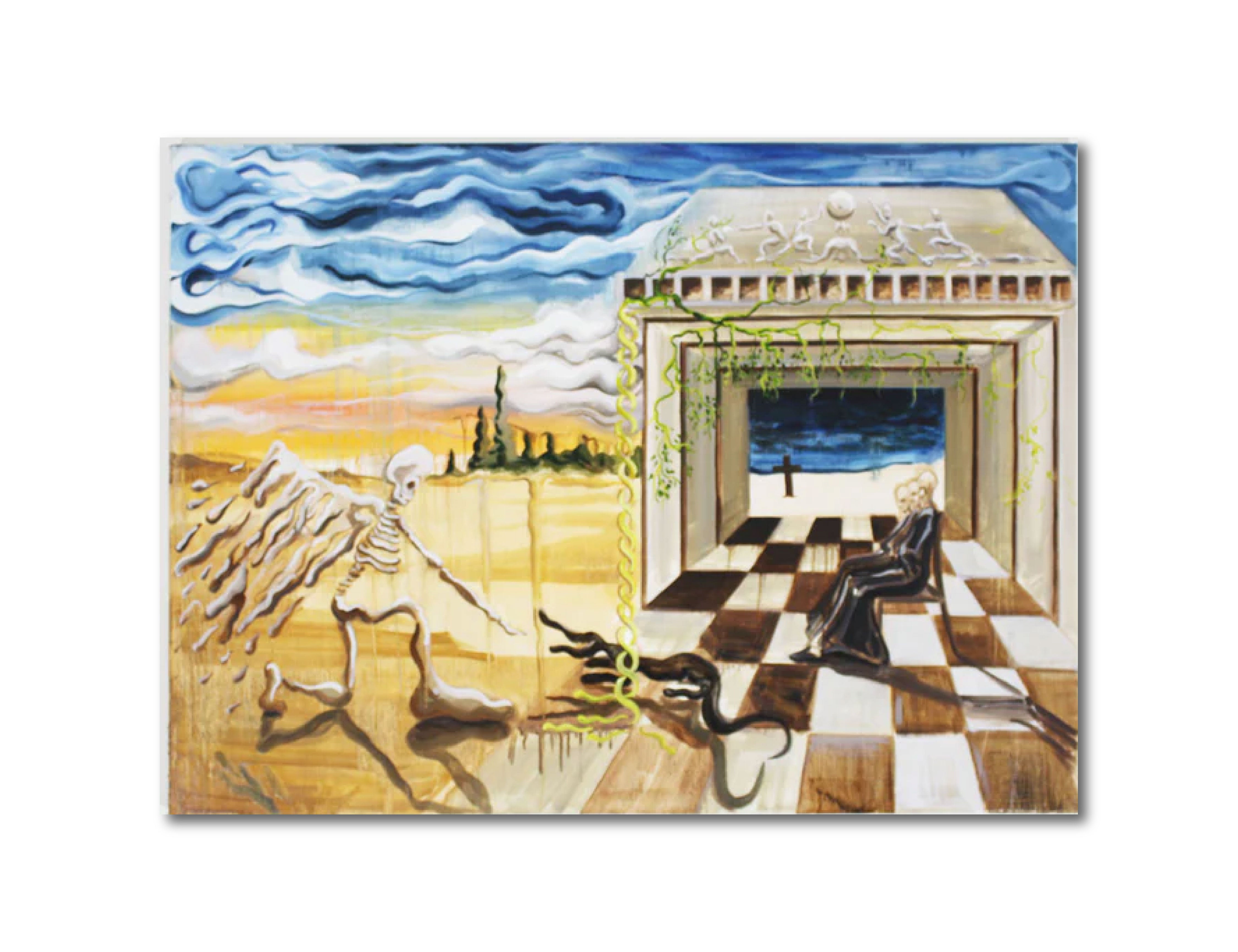 Oil Surrealism 'FEEDING' - Oil on Canvas Adam Smith