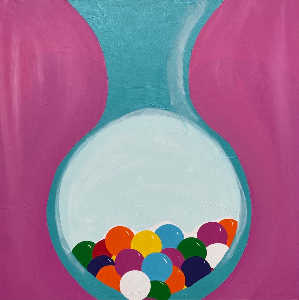 Abstract Acrylic Contemporary Painting 'GUMBALLS' - Acrylic on Gallery Wrapped Canvas Michelle Lander Feinberg
