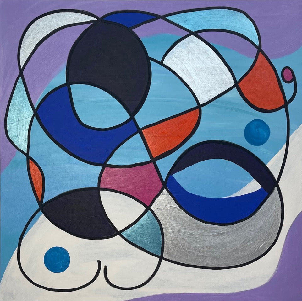 Abstract Acrylic Contemporary Painting 'SIREN' - Acrylic on Gallery Wrapped Canvas Michelle Lander Feinberg