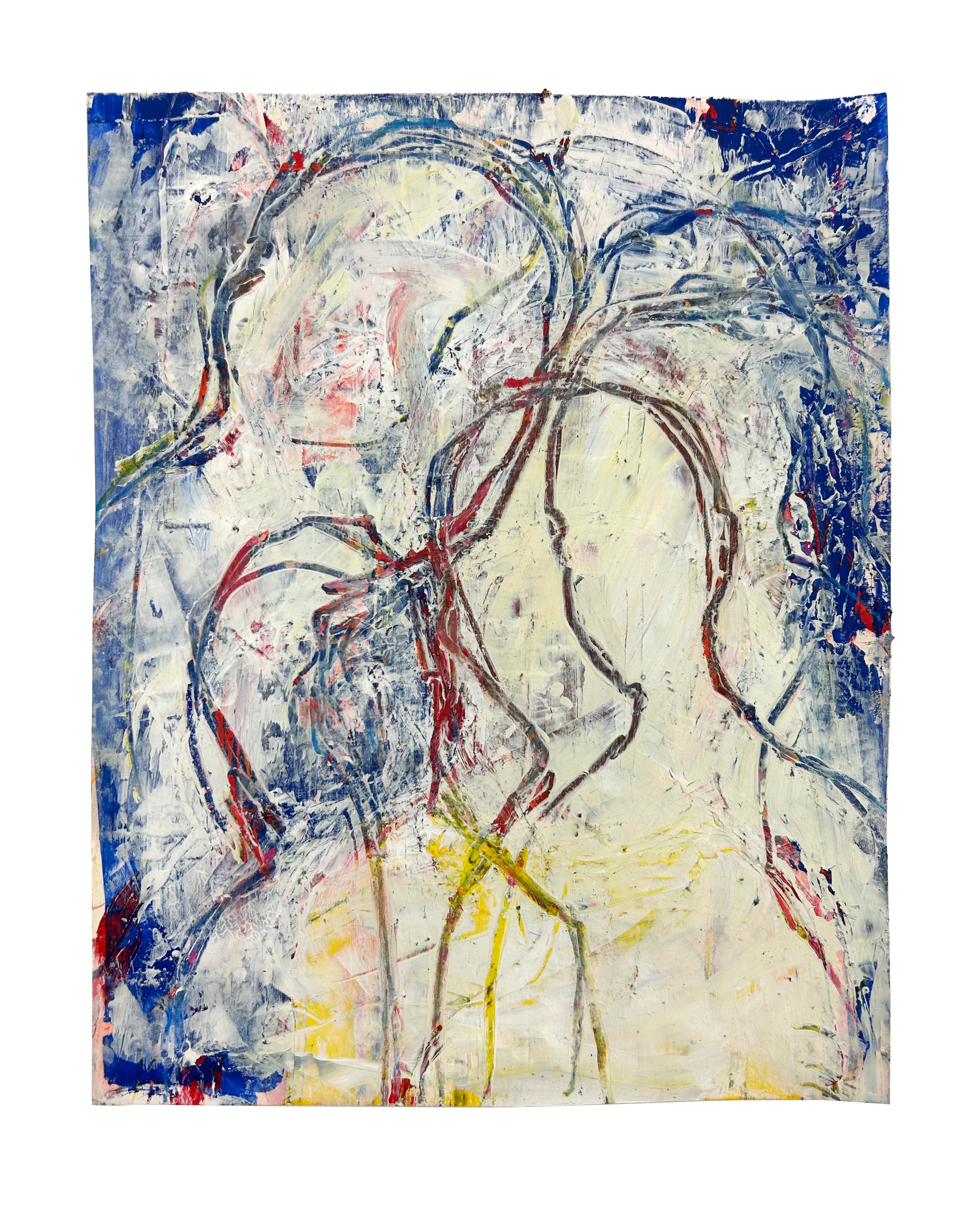 Abstract Acrylic Artwork Expressionist Oil Painting 'FACELESS NO. 4' John Waski