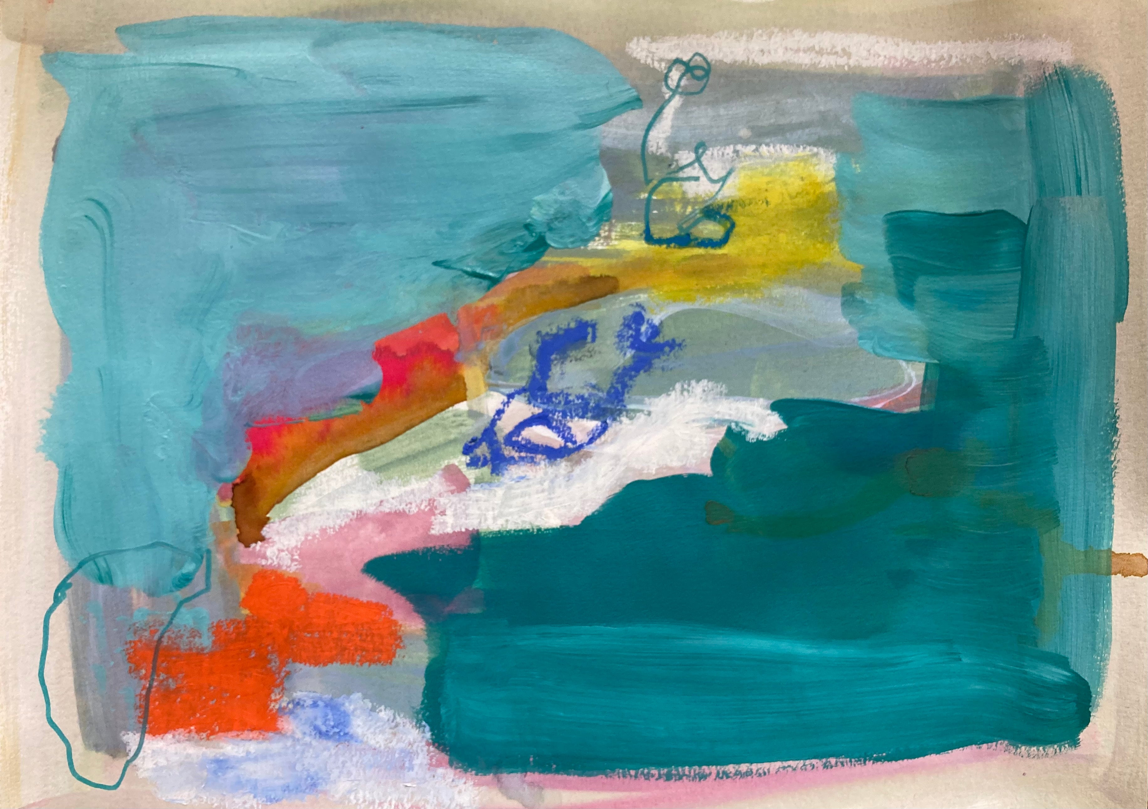 Mixed Media 'FALAISE' - Mixed media on Canson paper Nina Fourton