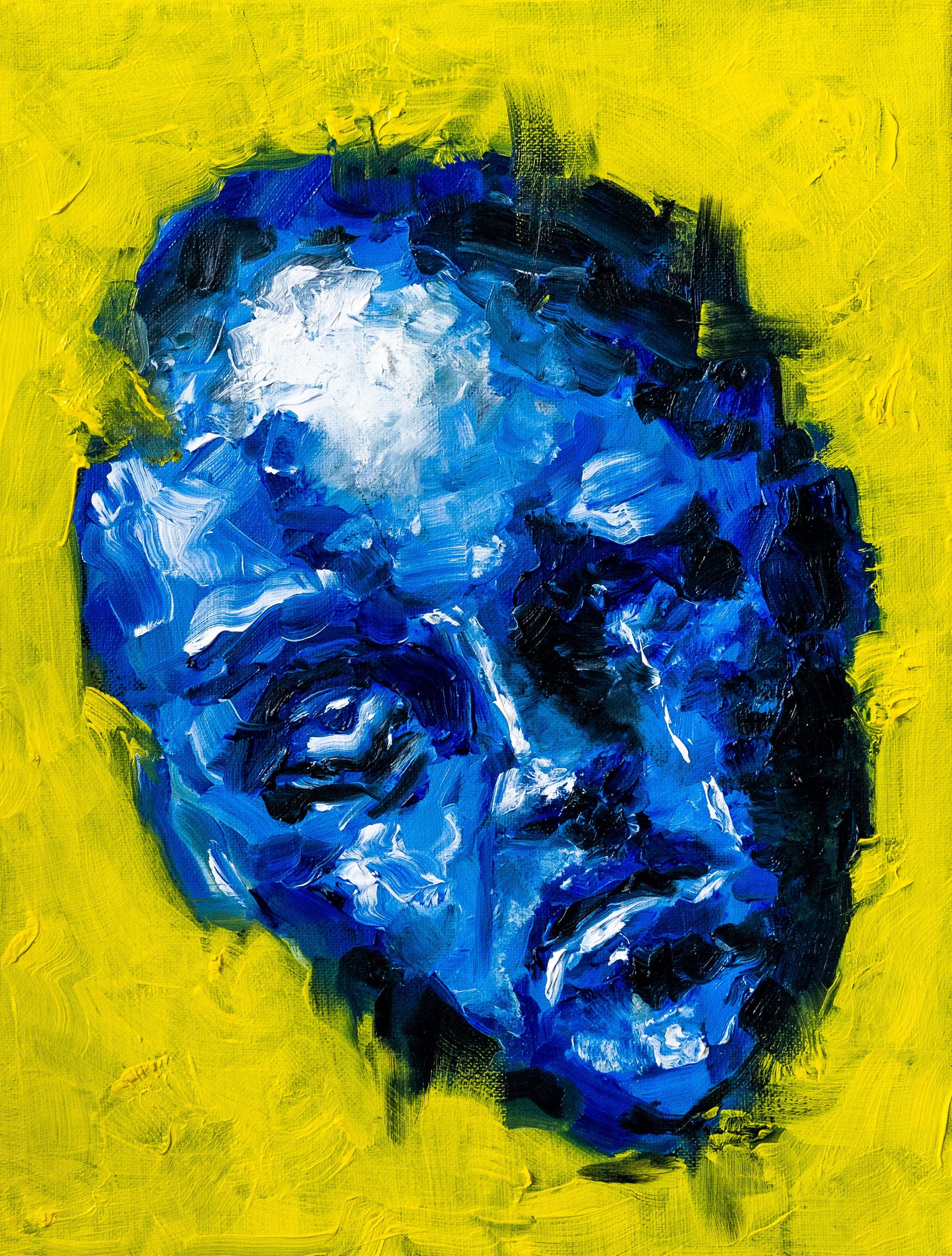 Acrylic Expressionist Oil 'FEELING BLUE' - Oil on Canvas Disha Prajapati